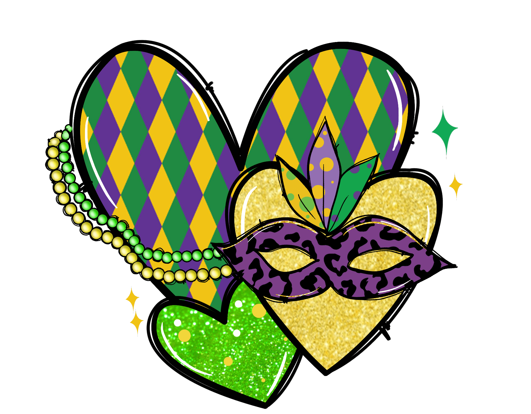 Mardi Gras Party Mask Design - DTF Ready To Press