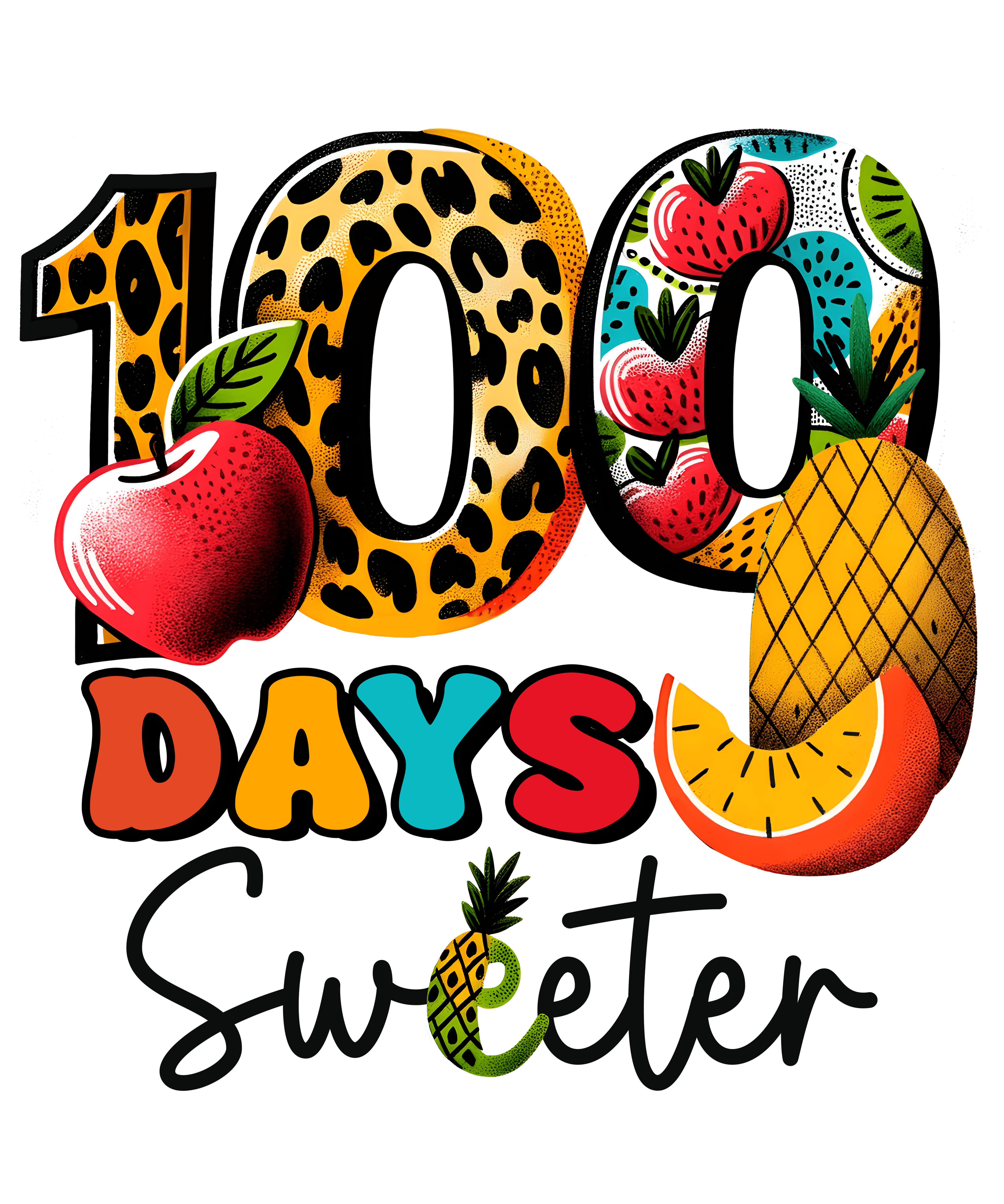 100 Days Sweeter | DTF Ready To Press Designs