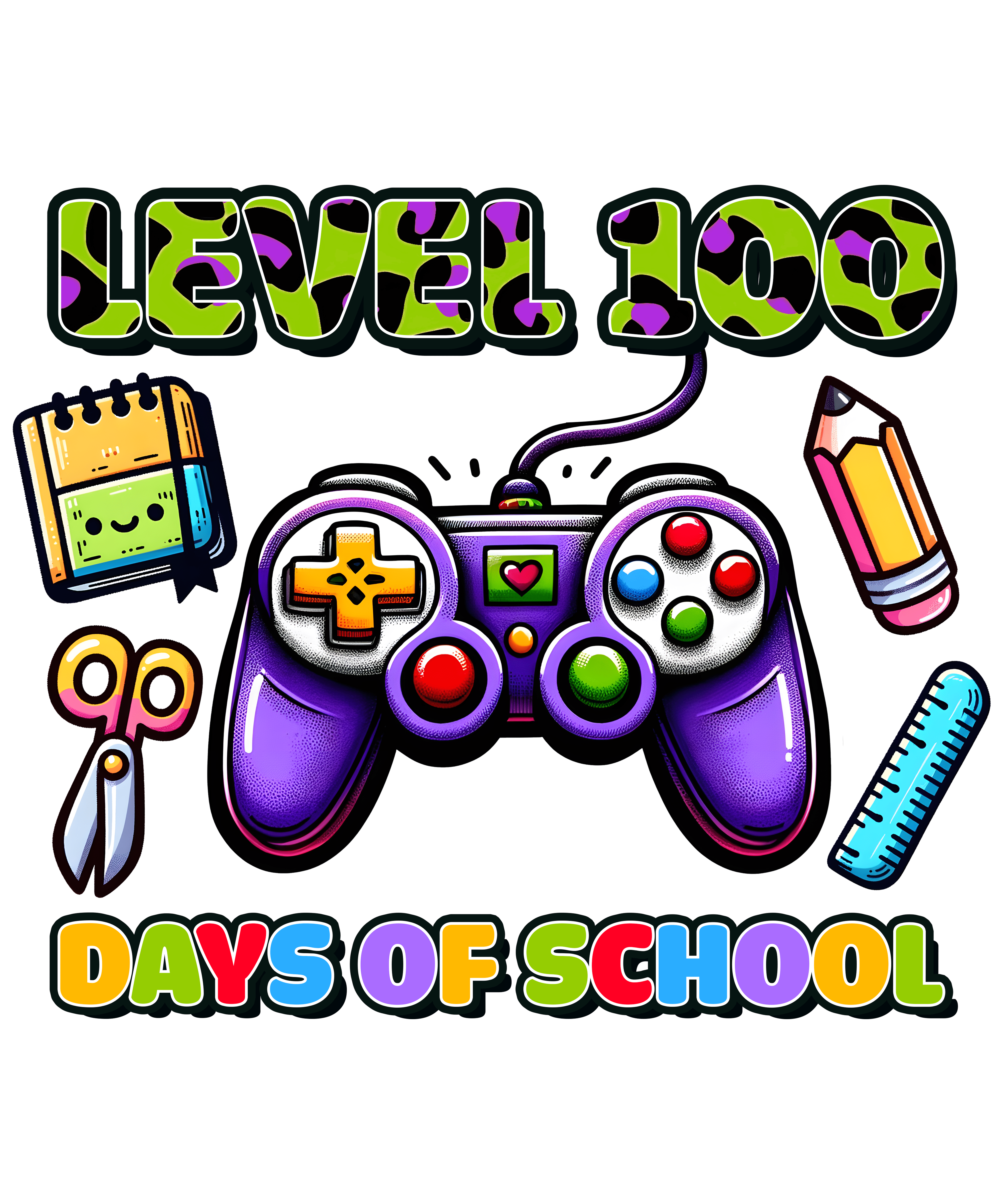Level 100 Days Of School | DTF Ready To Press Designs