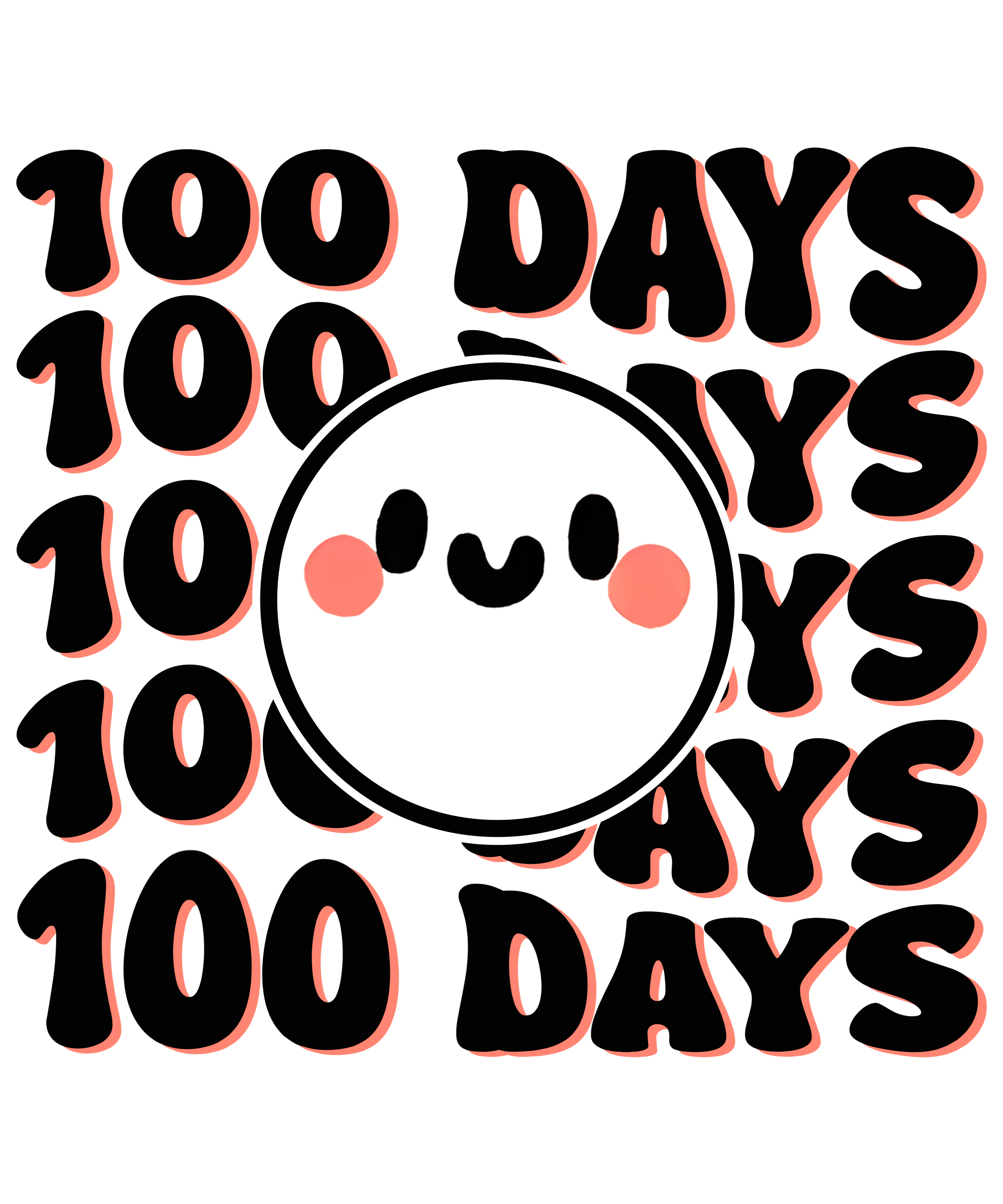 100 Days Smile Design | DTF Ready To Press Designs