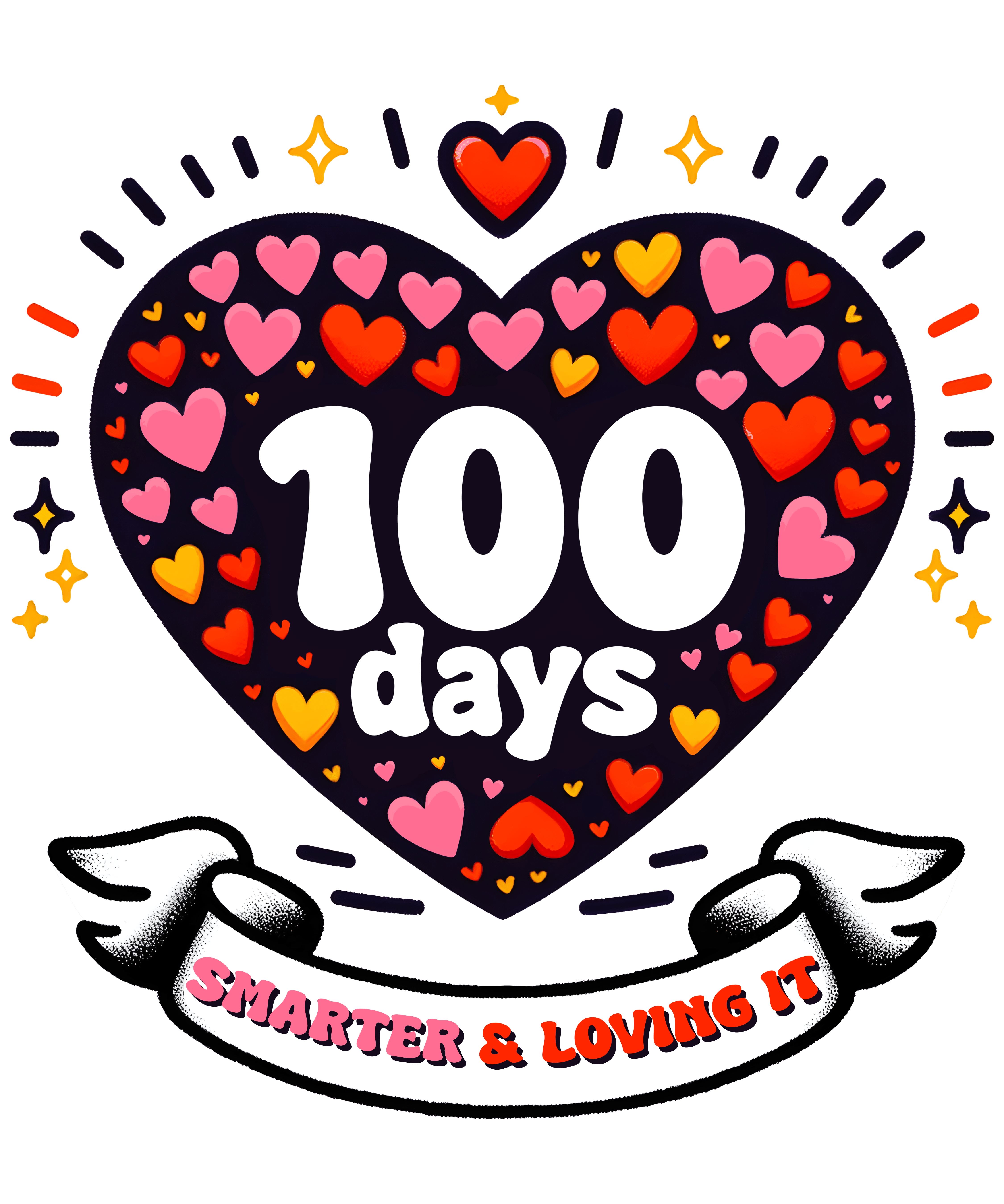 100 Days Smarter and Loving It | DTF Ready To Press Designs