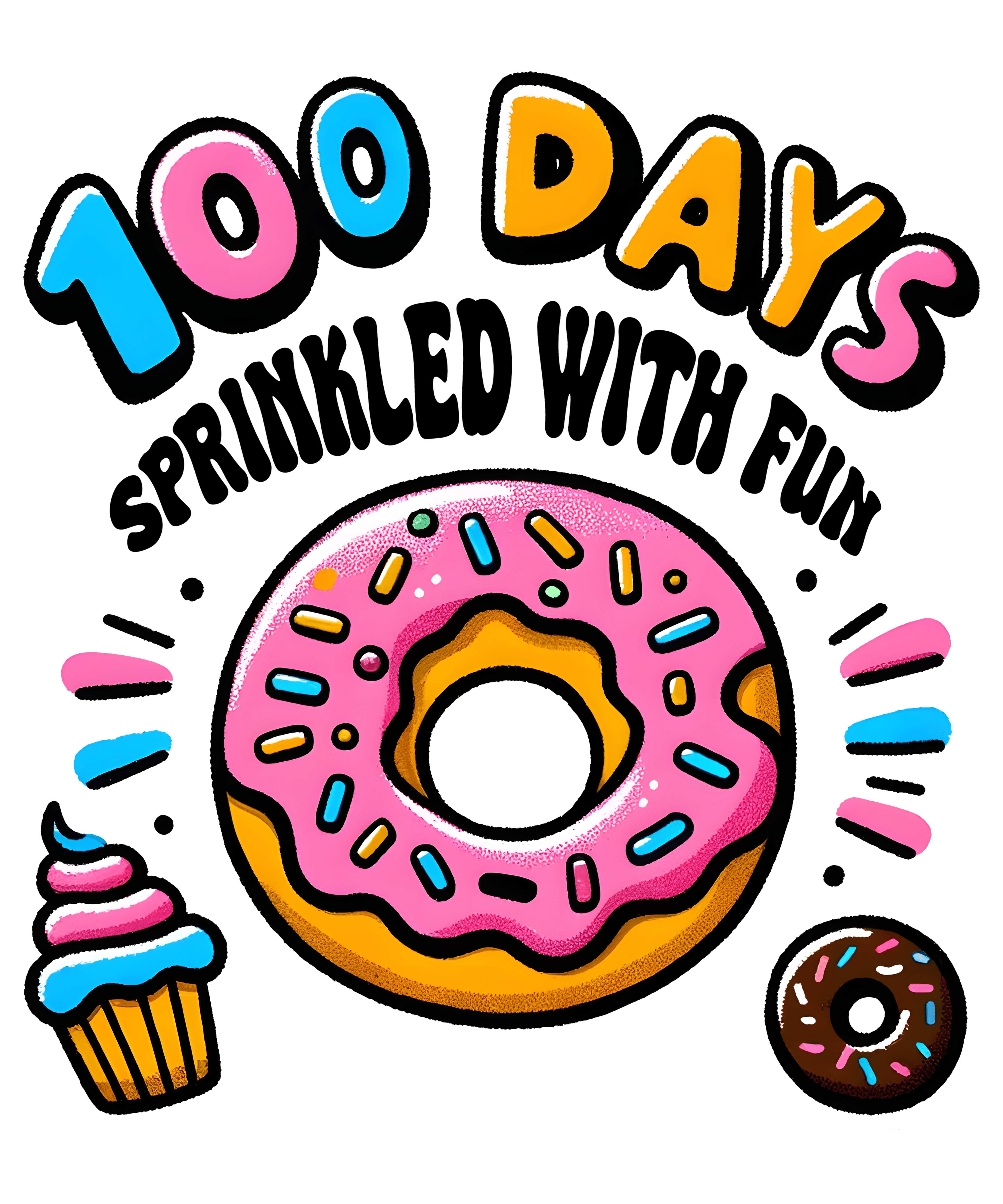 100 Days Sprinkled - Fun Donut Teacher | DTF Ready To Press Designs