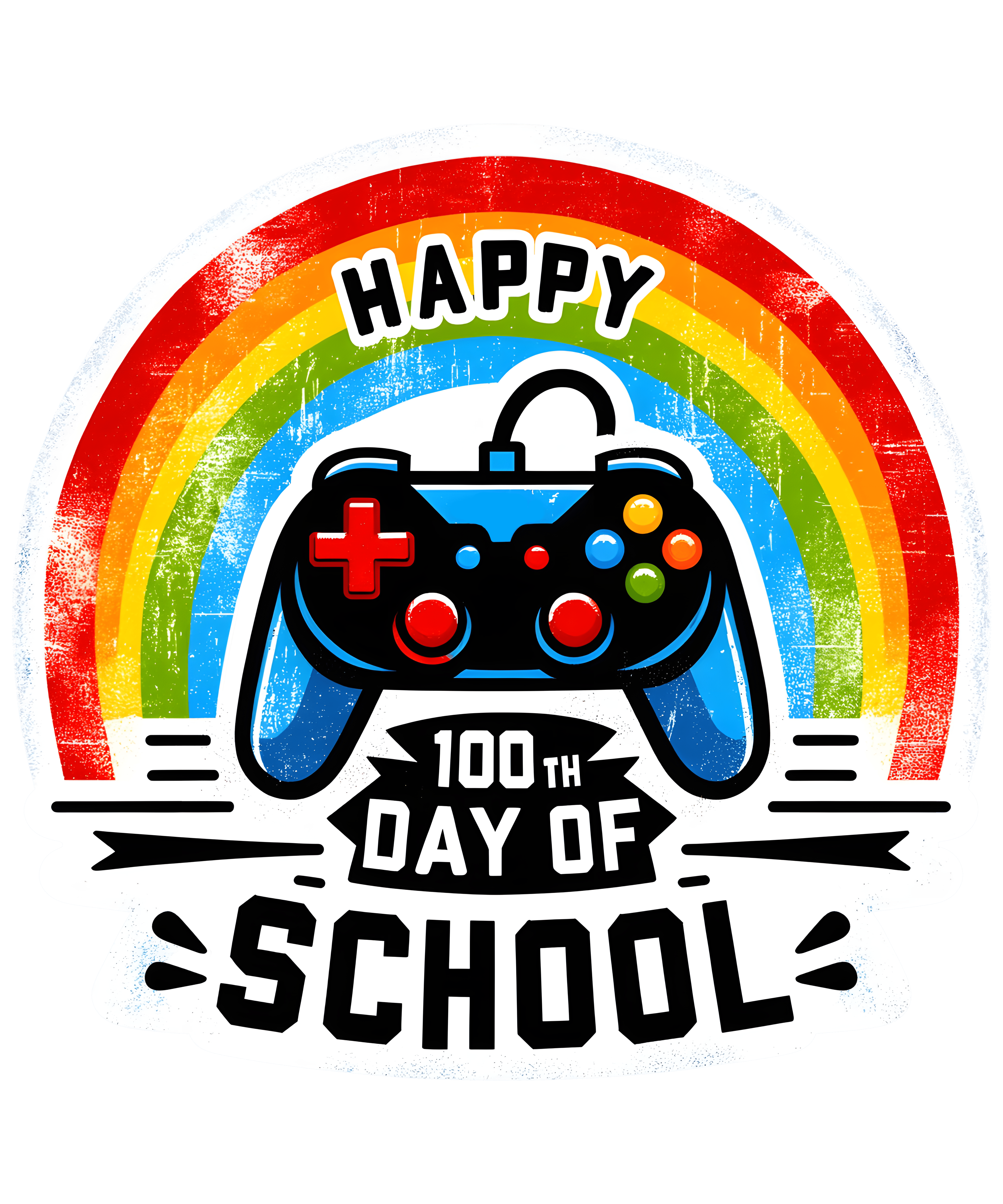 Happy 100th Day of School Rainbow | DTF Ready To Press Designs