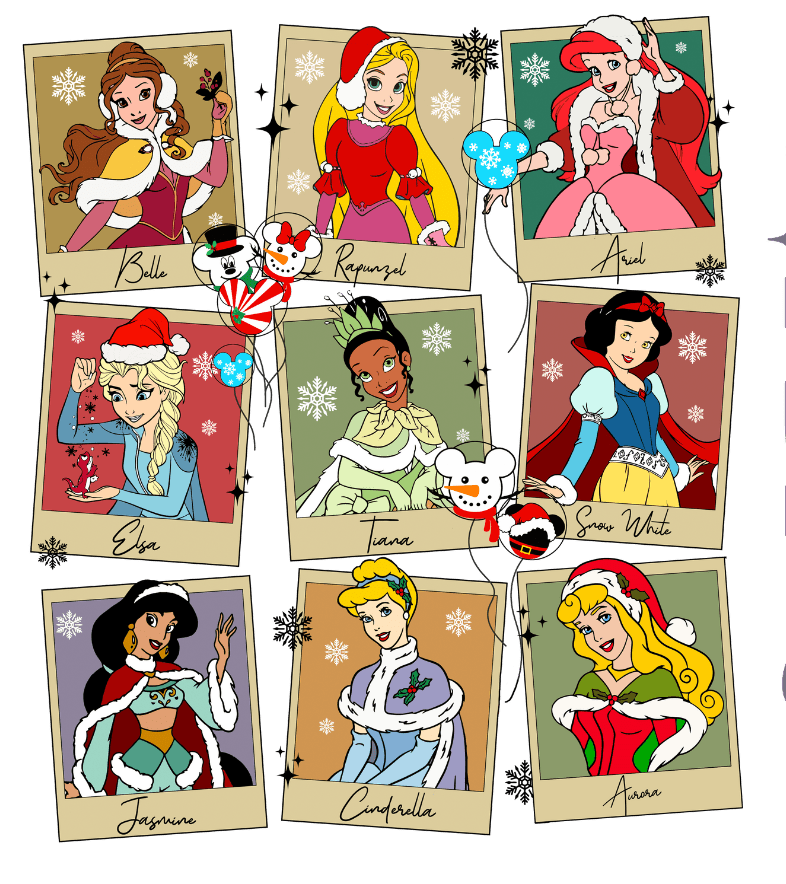 Princess Christmas Design DTF Ready to Press | DTF Jersey
