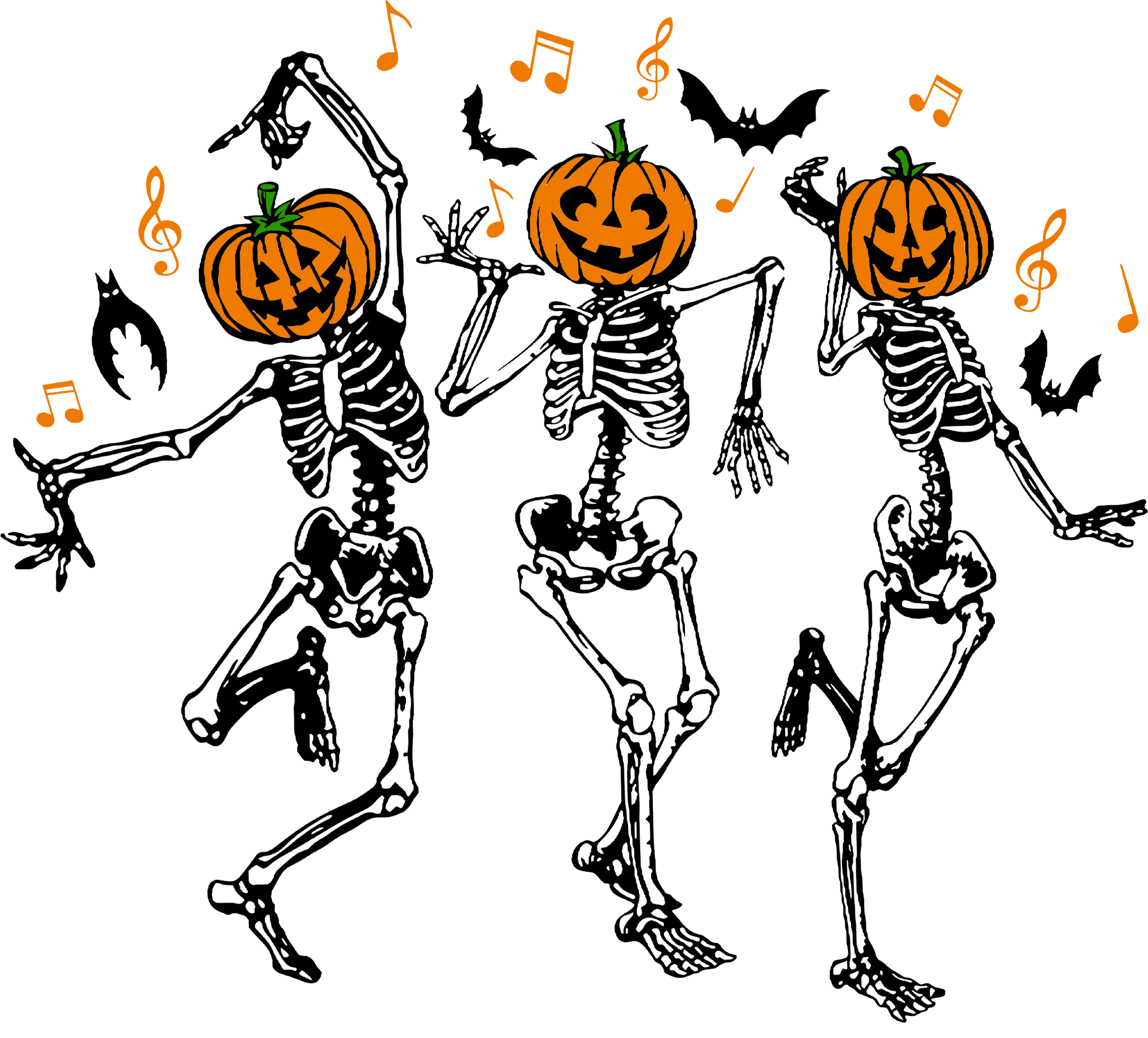 Halloween Dancing Skeleton Design - DTF Ready To Press
