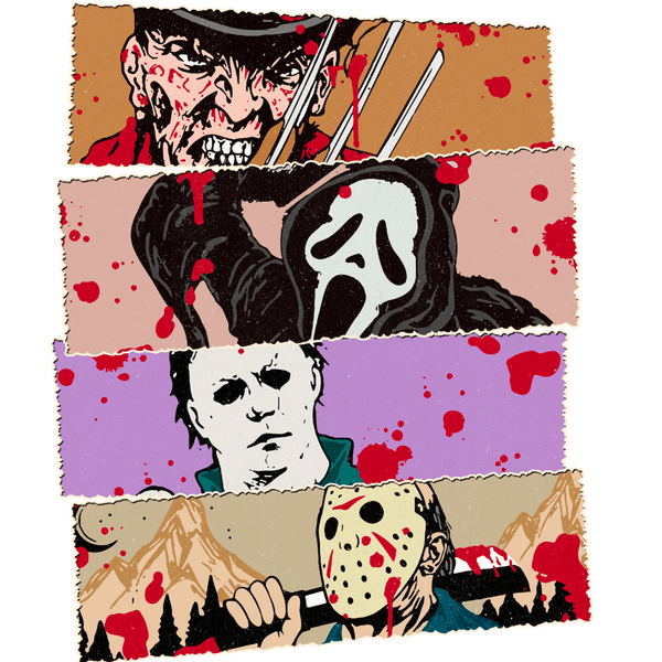 Halloween scary movie character ready to press DTF transfer design