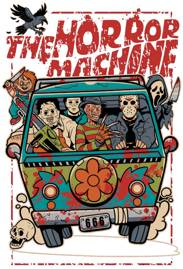 The Horror Machine Halloween ready to press DTF transfer design
