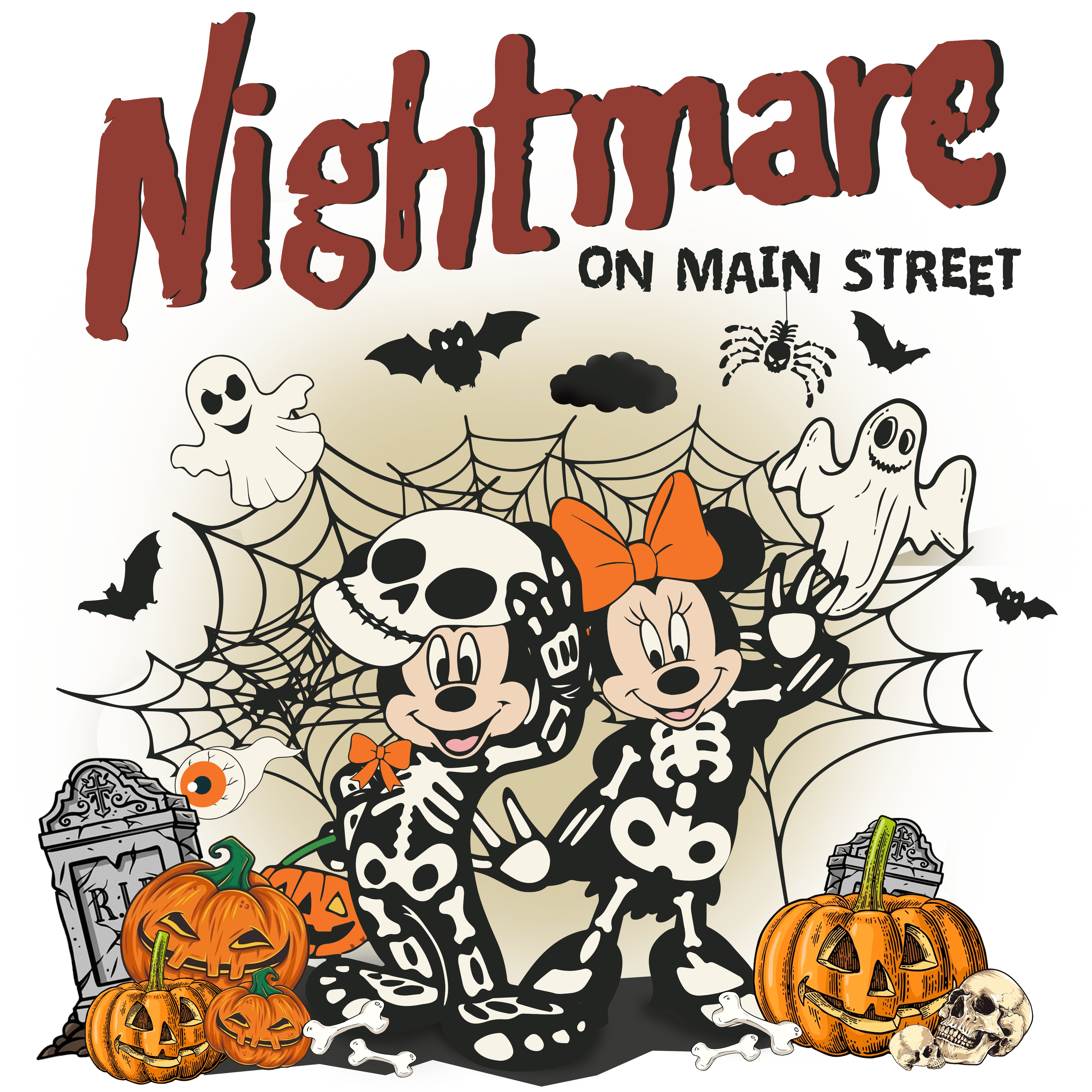 Nightmare Mickey Mouse Halloween | Halloween Ready To Press Designs
