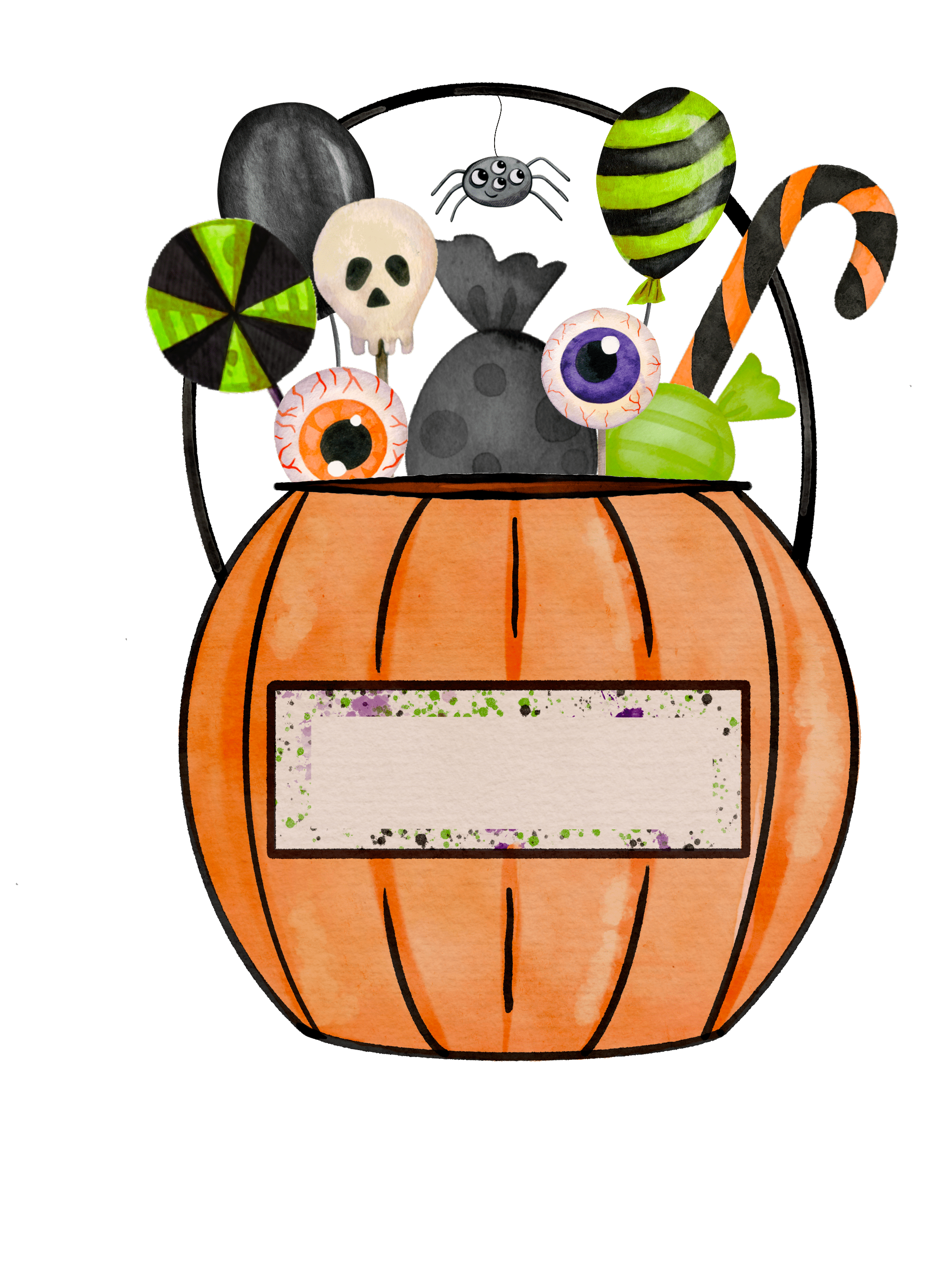 Halloween Orange Candy Bucket | Halloween Ready To Press Designs