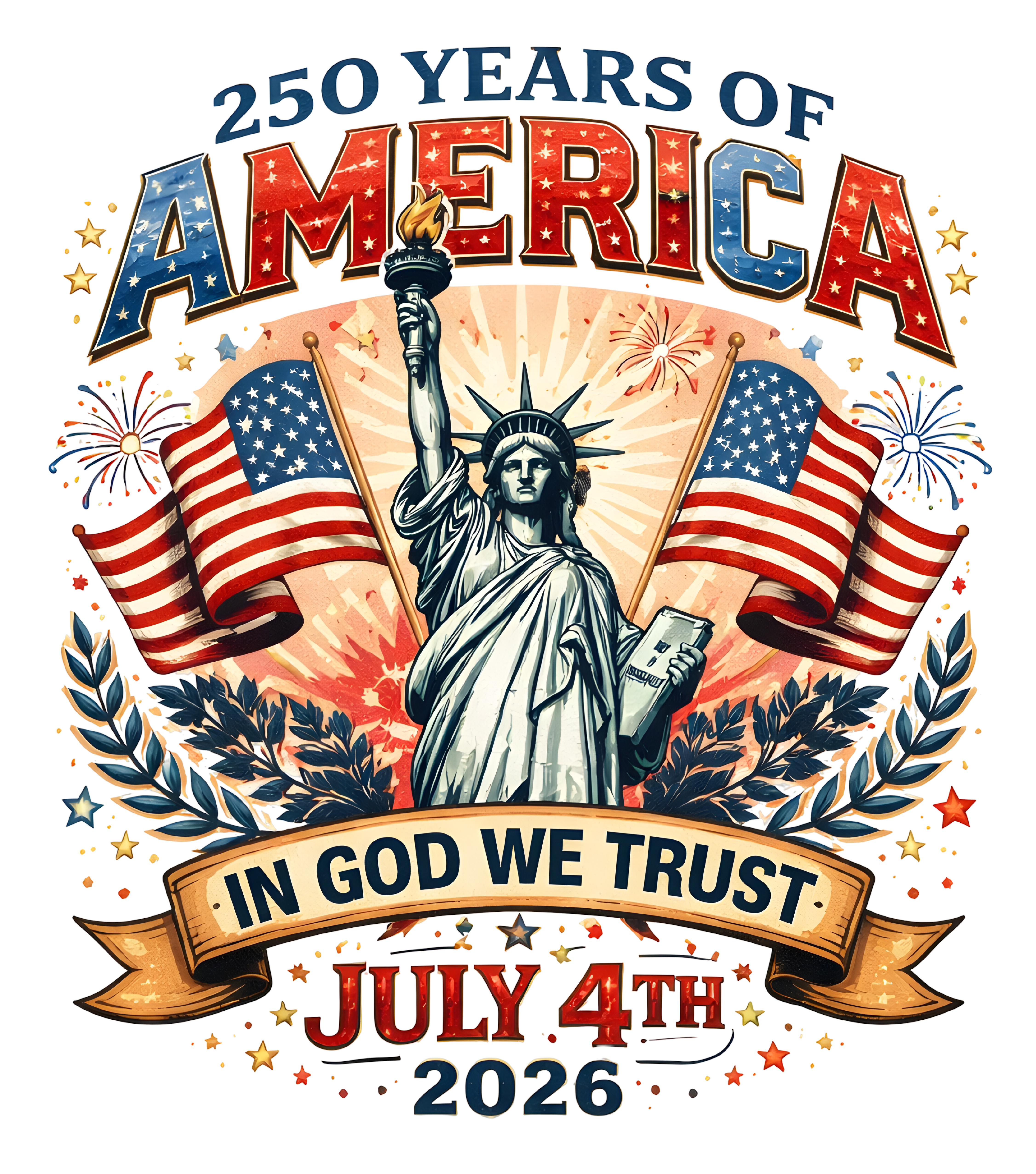 Libery of Statue and Flag USA 250th Anniversary DTF-Ready to Press (V2) | DTF Jersey