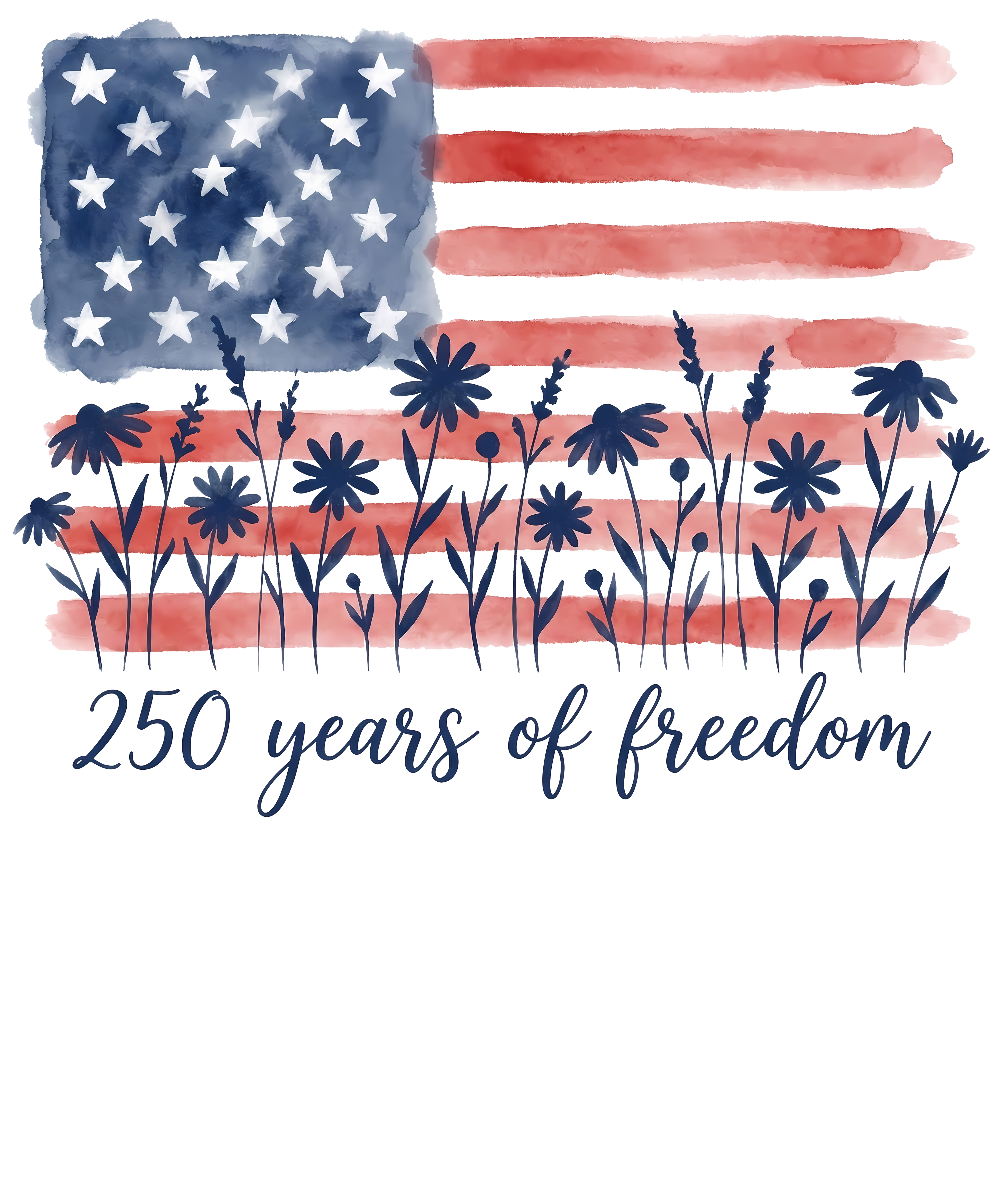 Floral American Flag (Vintage) - USA 250th Anniversary DTF-Ready to Press (V2) | DTF Jersey