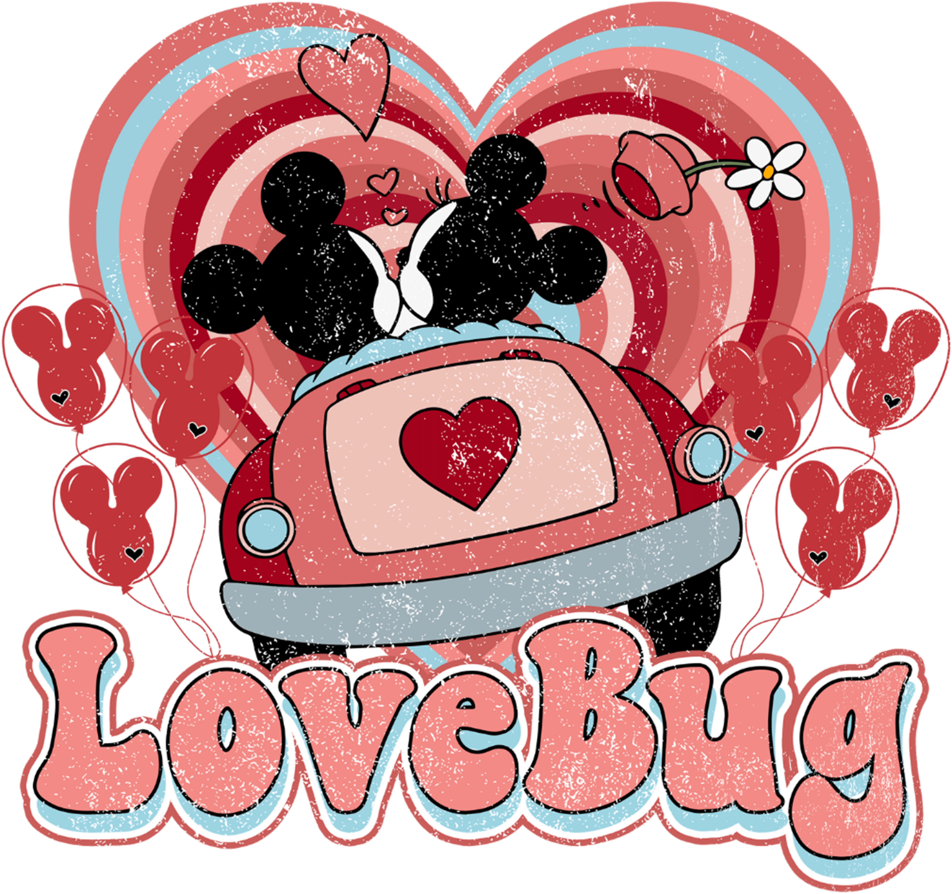 Love Bug Valentine's Design - DTF Ready To Press