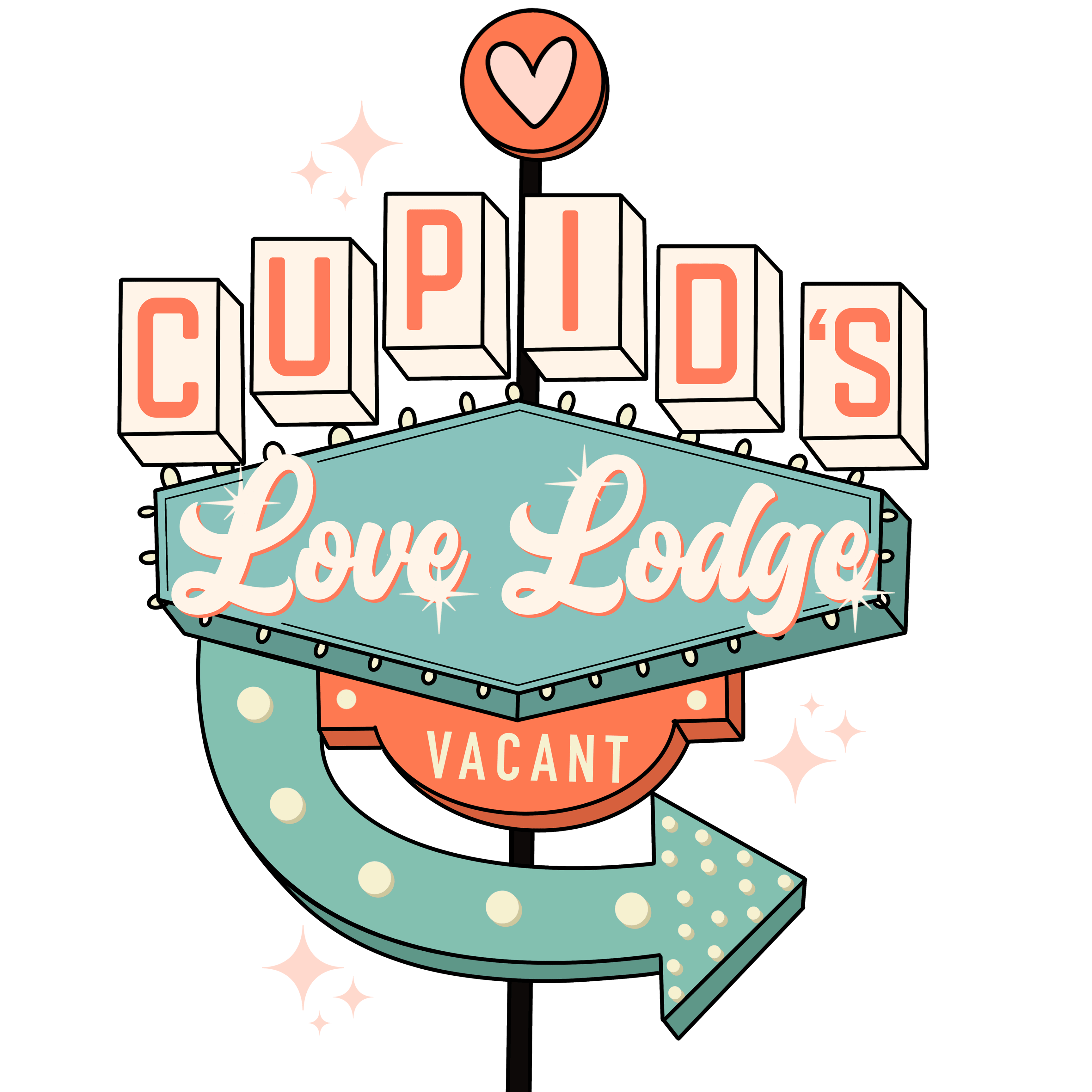 Cupid's Love Lodge Valentine's Design - DTF Ready To Press