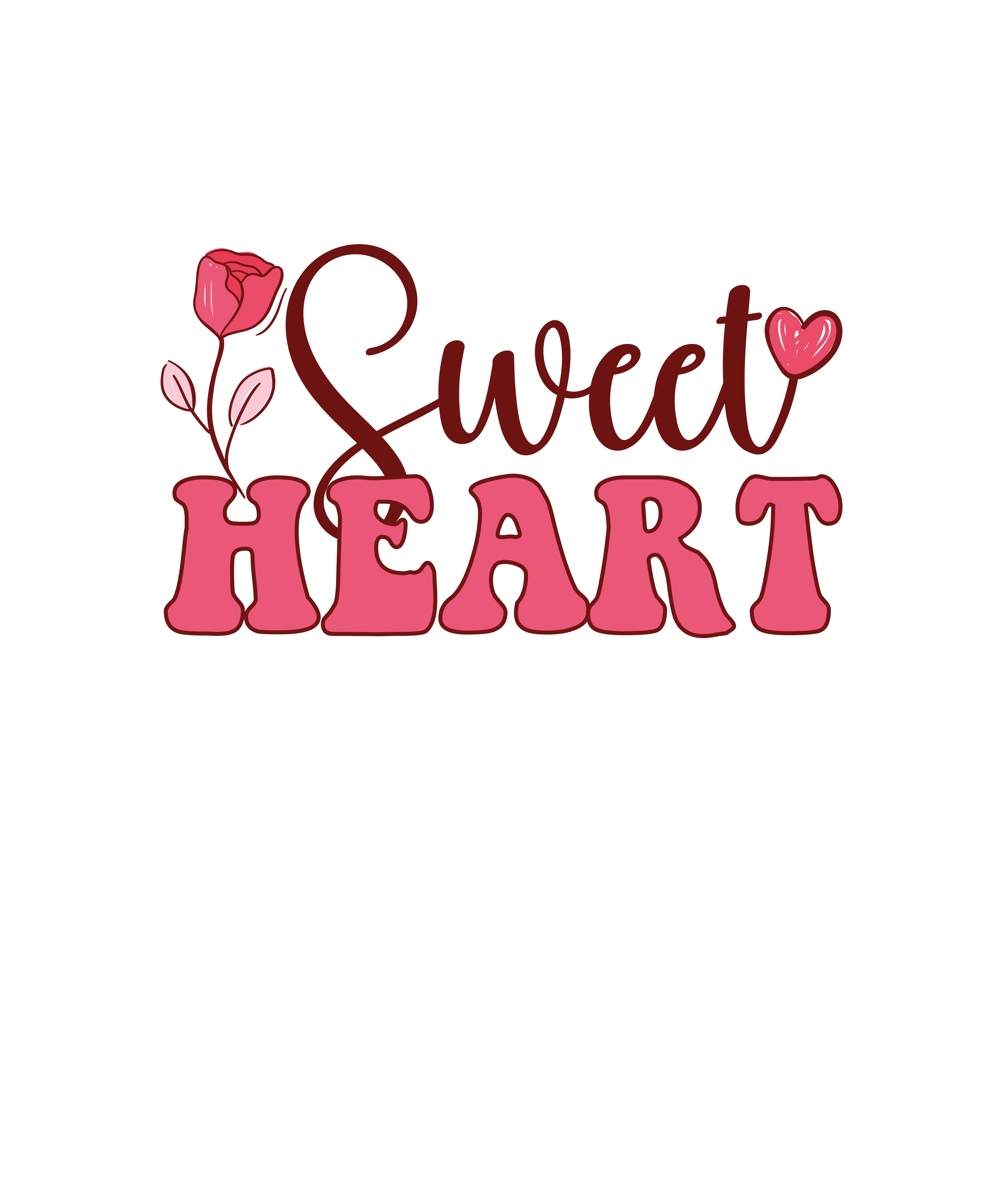 Sweet Heart Valentine's Design - DTF Ready To Press