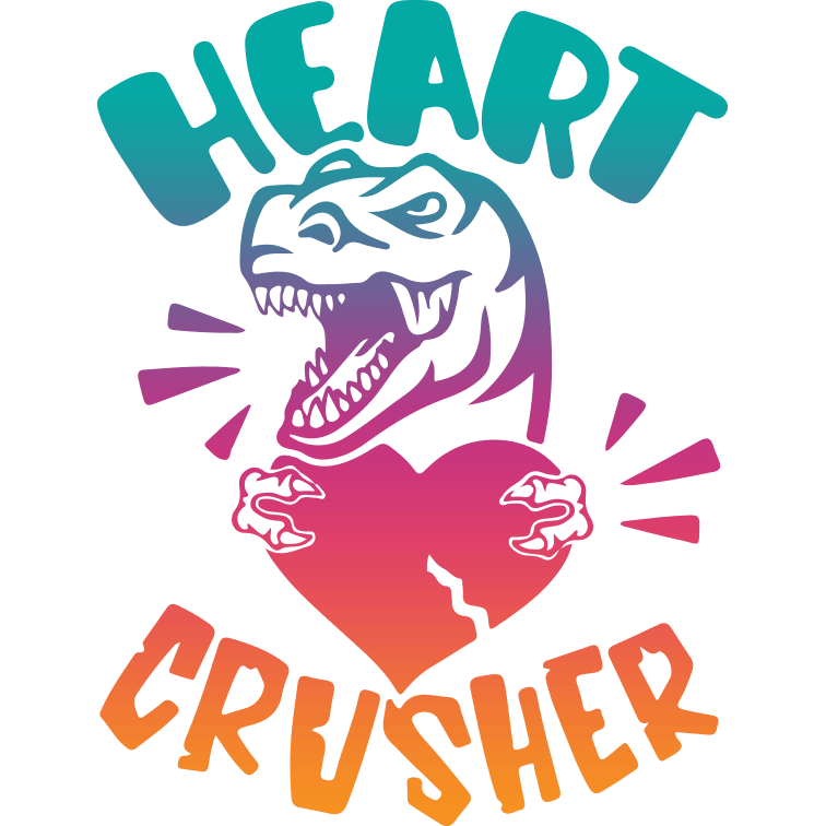 Heart Crusher Valentine's Design - DTF Ready To Press