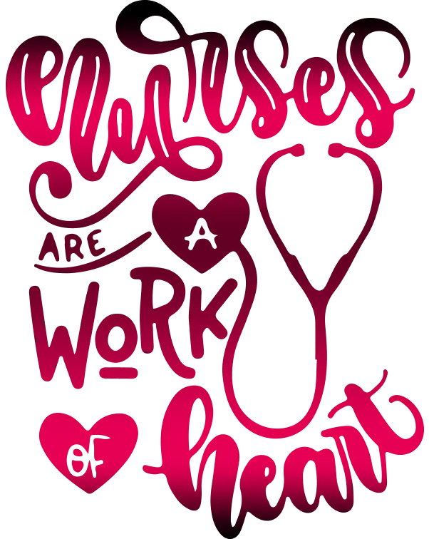 Nurses Are A Work Of Heart Valentine's Design - DTF Ready To Press - DTF Dallas 