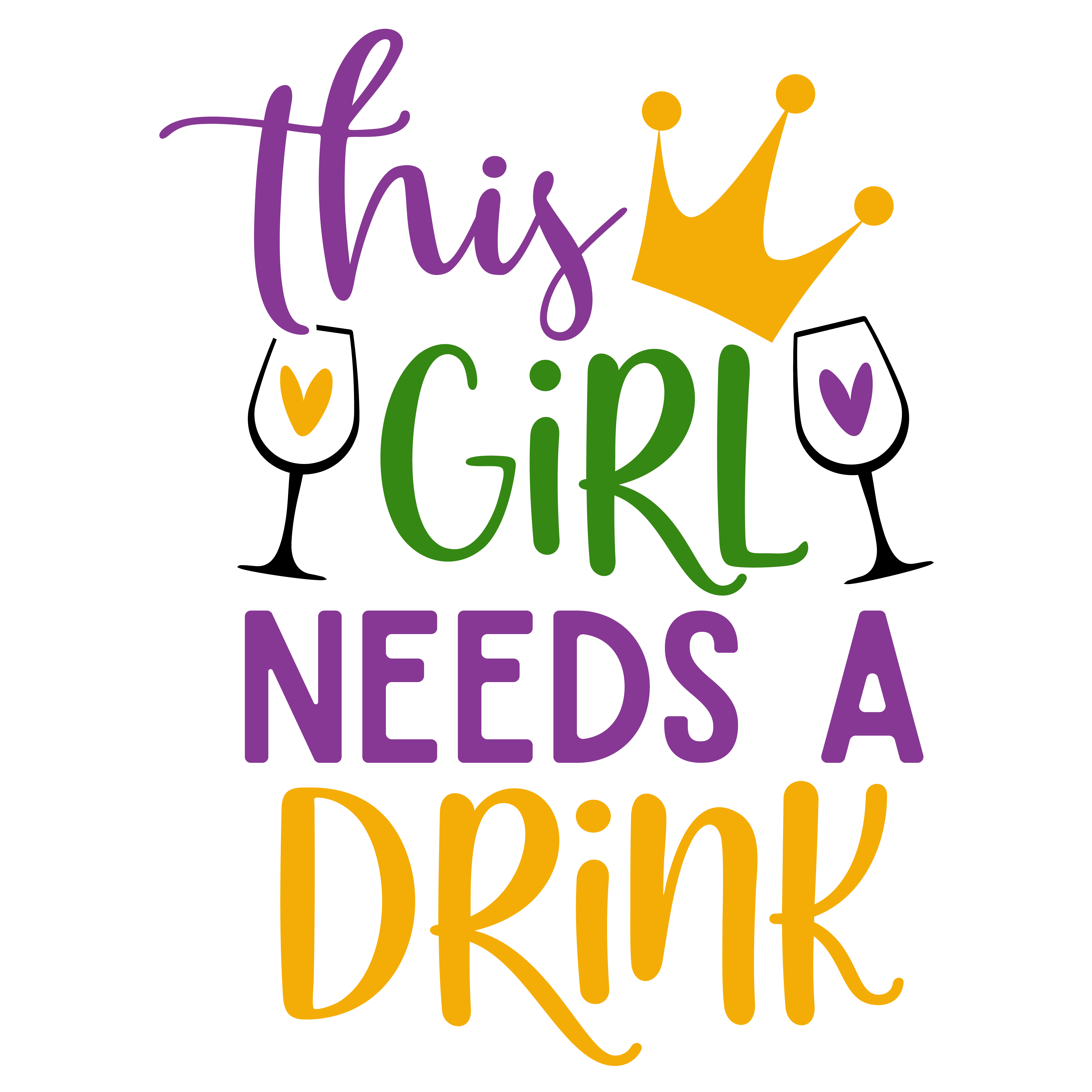 This Girl Needs a Drink Mardi Gras Design | DTF Jersey