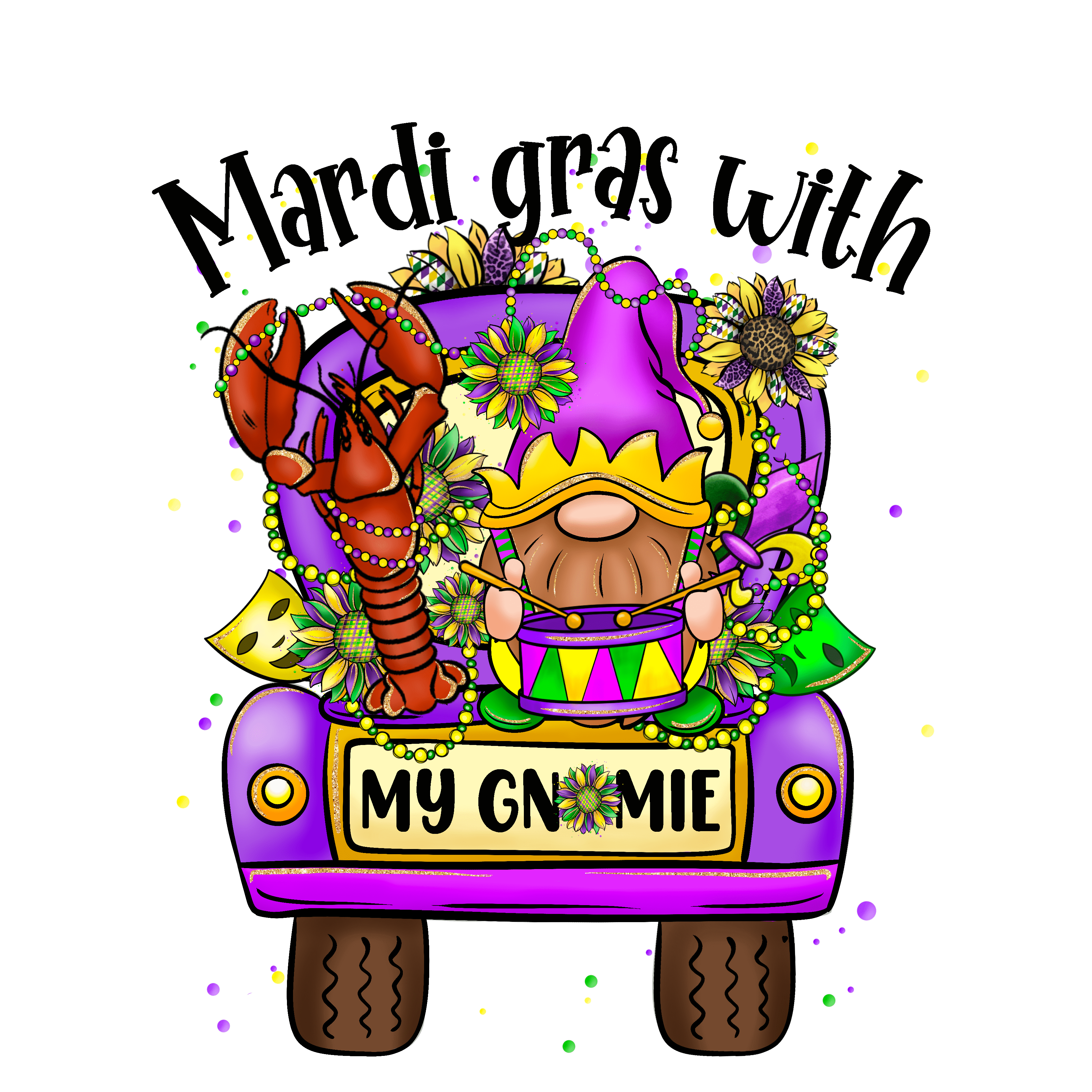 Mardi Gras with My Gnomie and Truck Design | DTF Jersey
