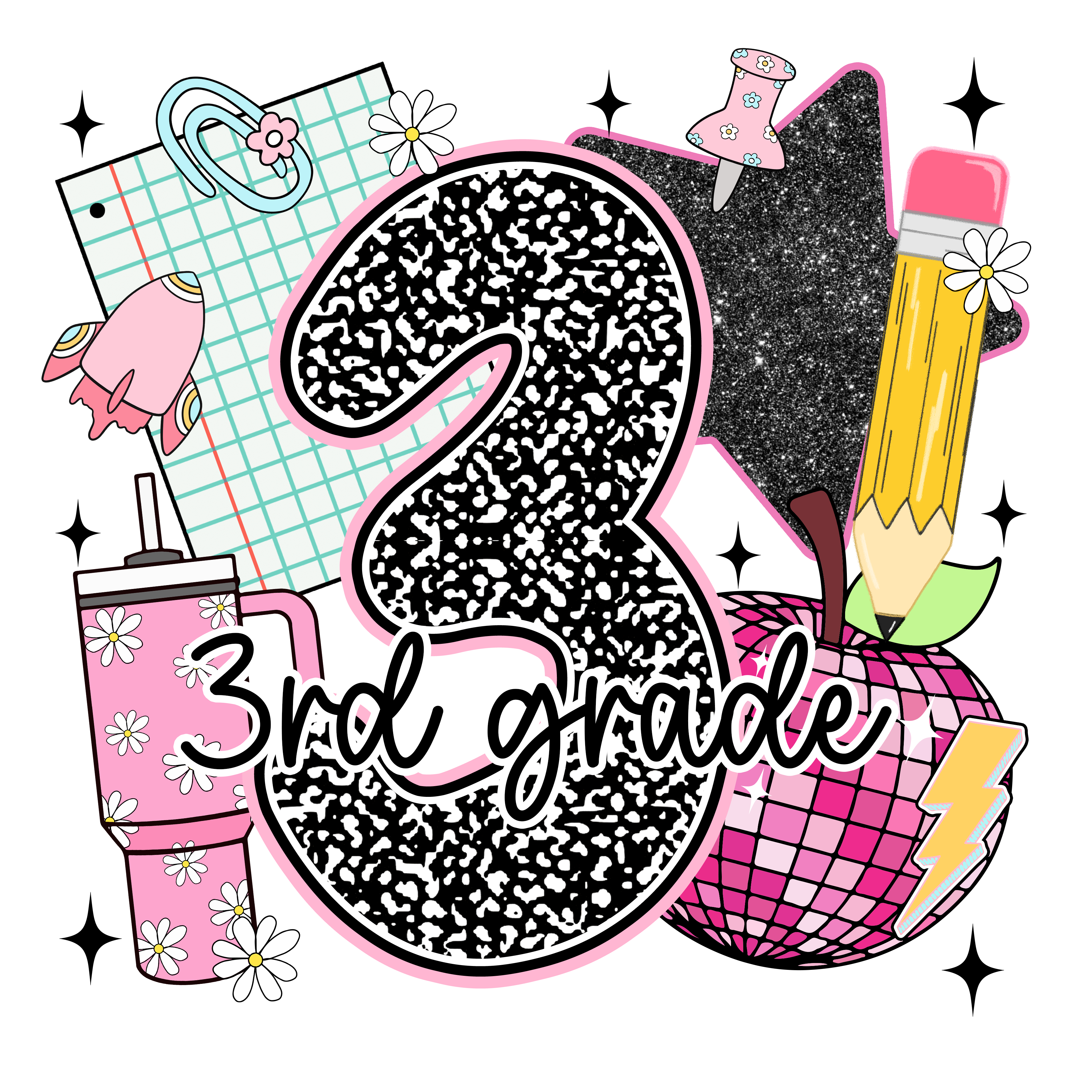 3rd Grade Y2K | Back To School DTF Ready To Press Designs