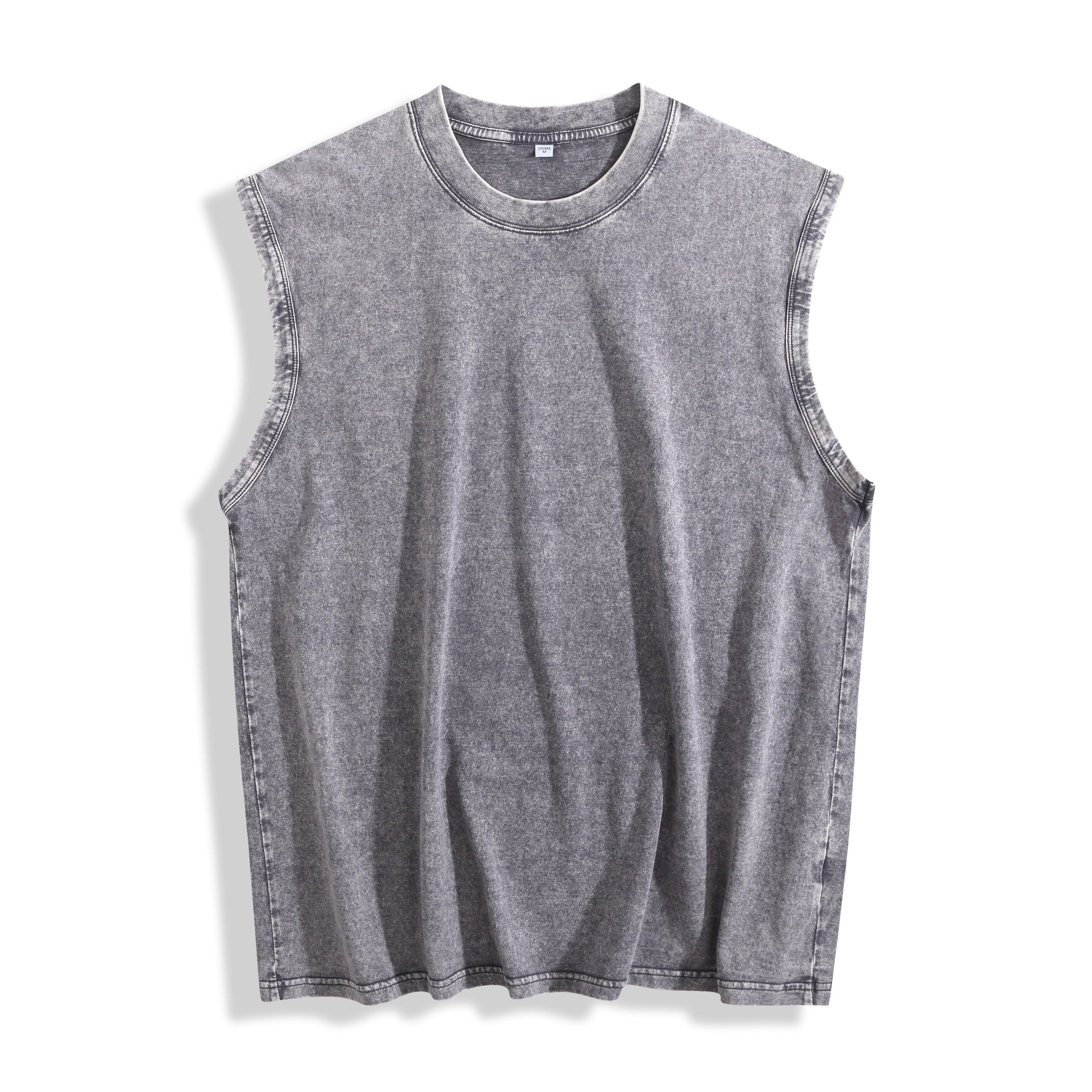 Custom | Acid Wash Oversized Sleeveless Muscle Tee blank apparel for custom DTF printing (view 5)