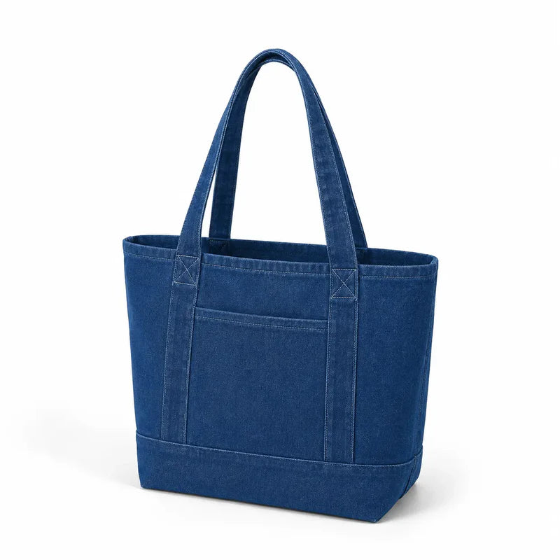 Iconic Denim Tote Bag with Front Pocket - DE238 | Premium Denim Tote for Custom Printing