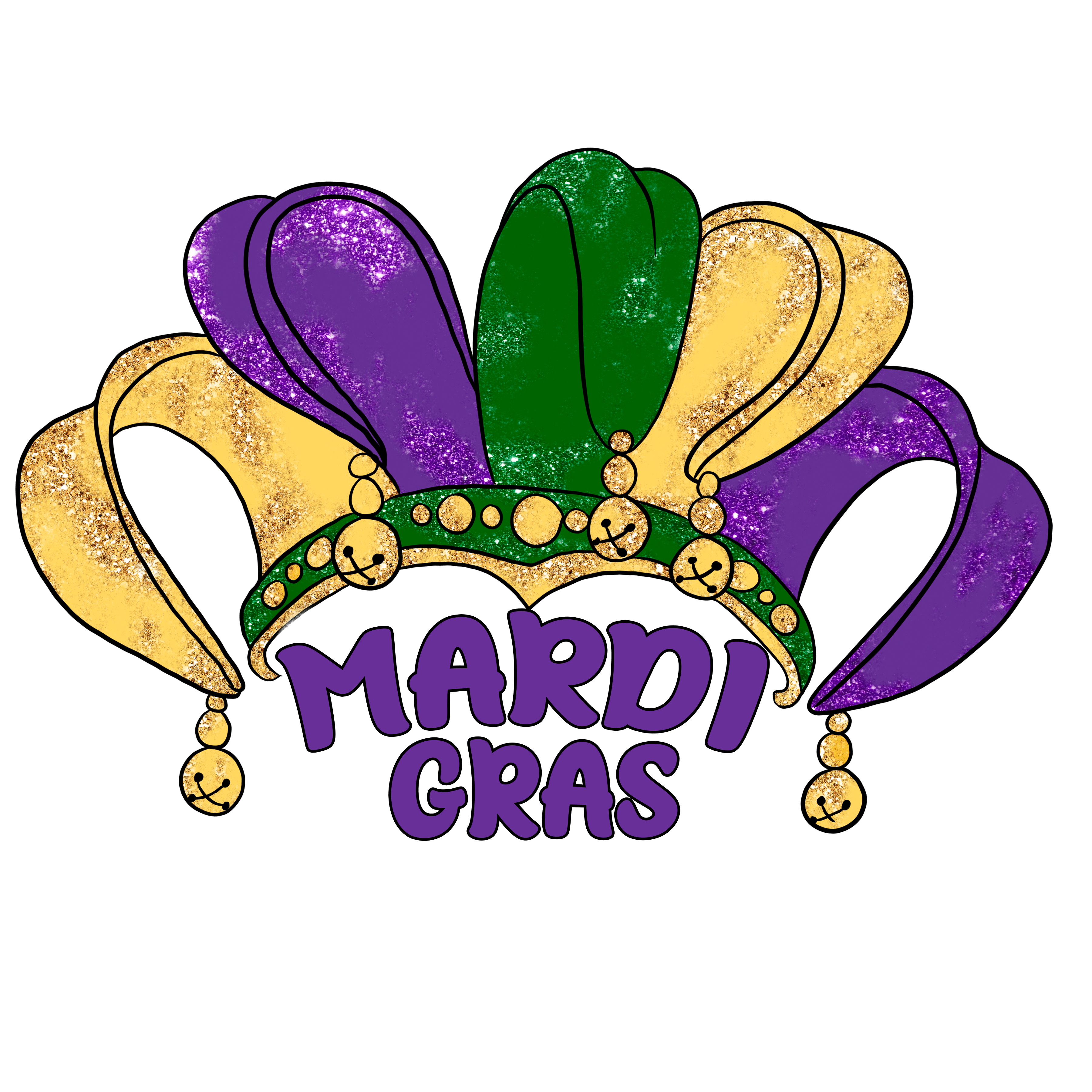 Mardi Gras Party Hat Design - DTF Ready To Press
