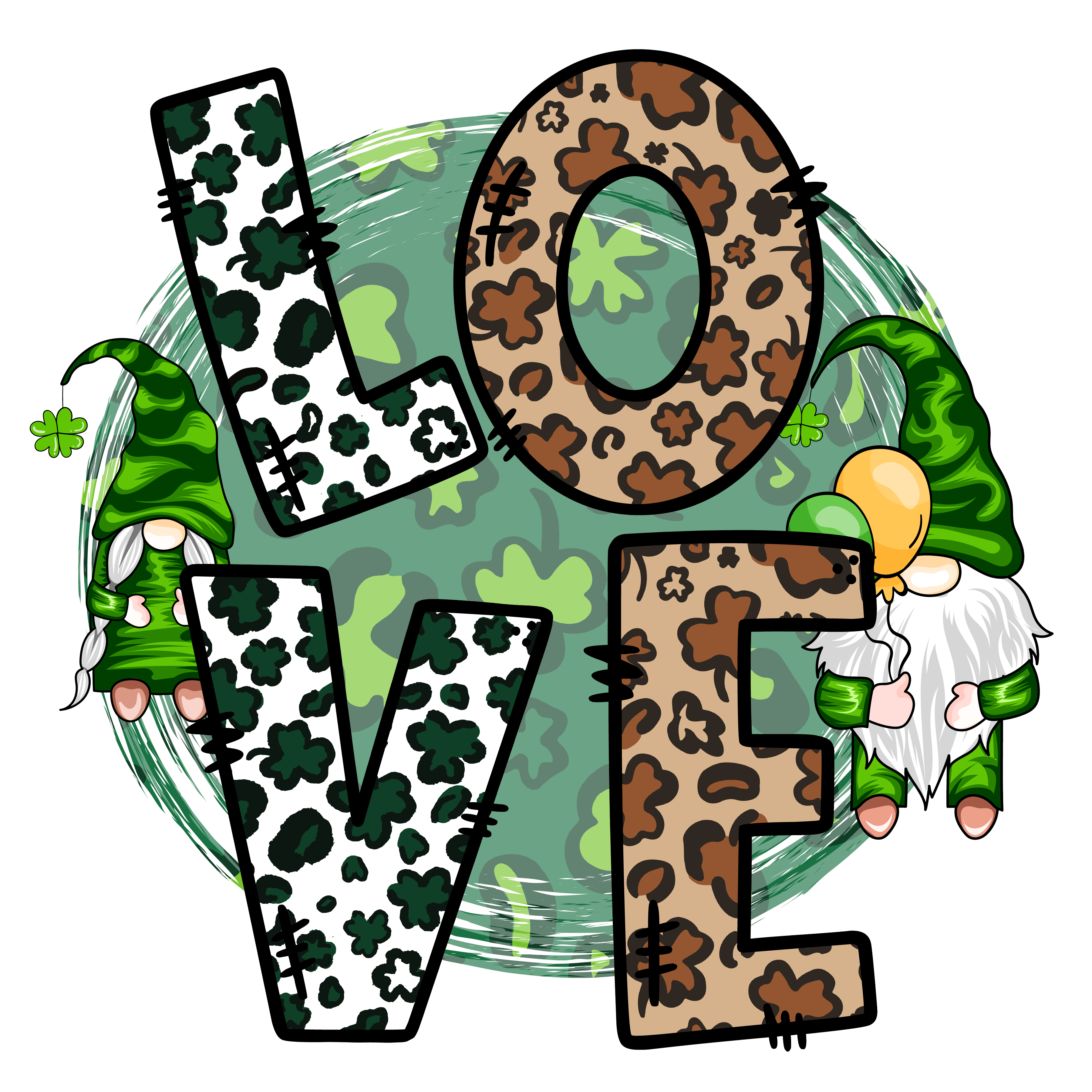 Saint Patty Day Love Leopard Design | DTF Jersey