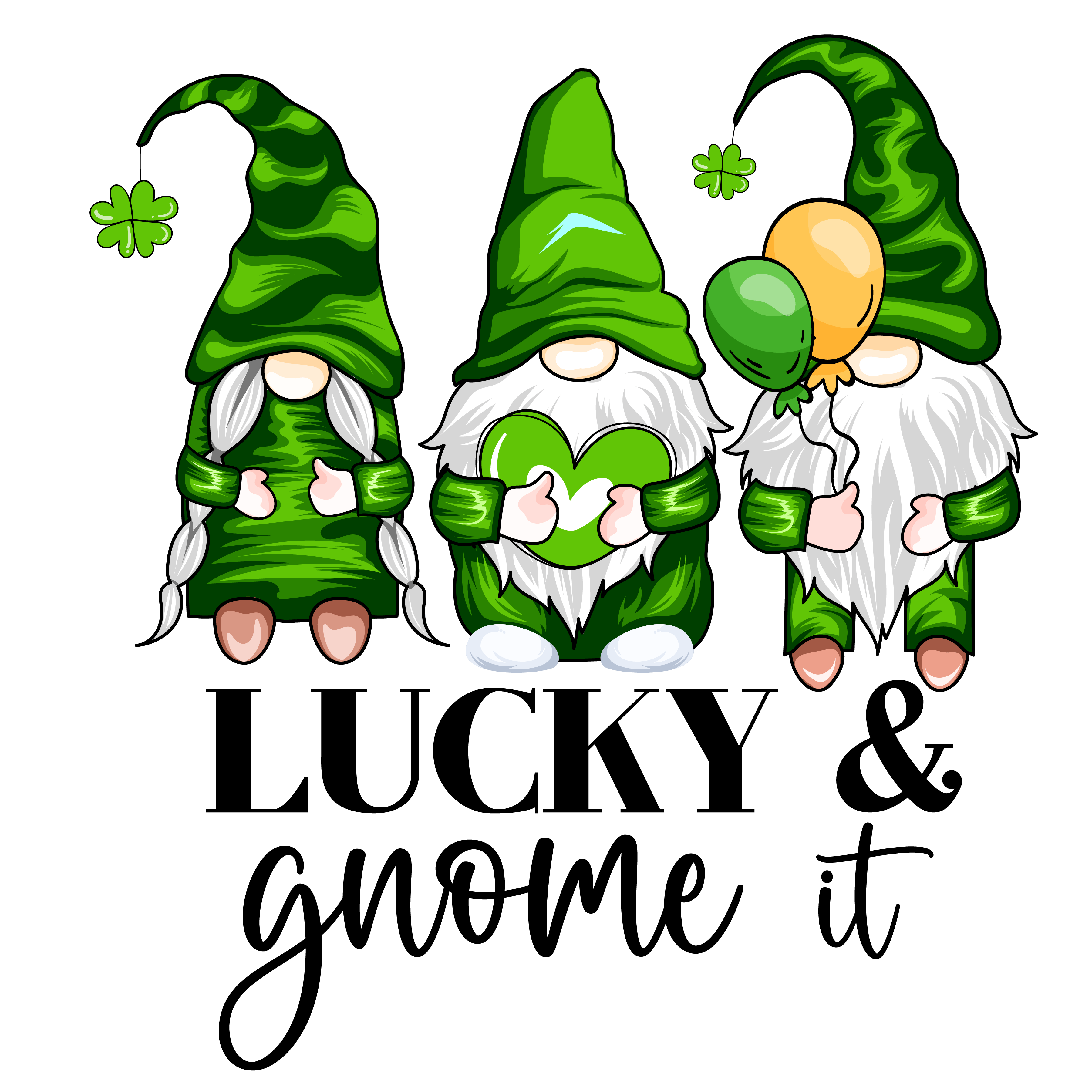 Lucky Blessed Gnomes Saint Patrick's Day Design | DTF Jersey