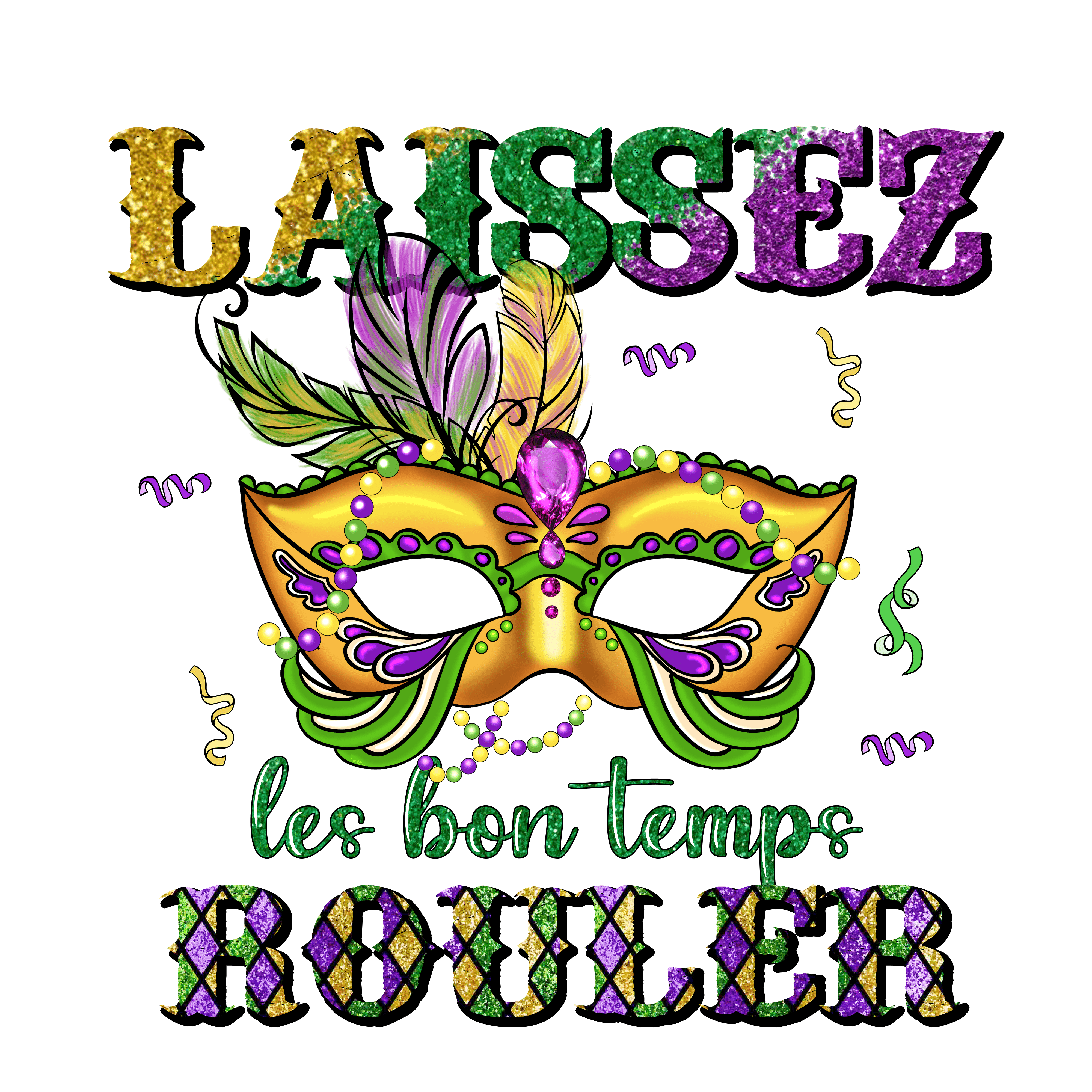 Laissez Les Bon Temps Rouler Mardi Gras Design | DTF Jersey