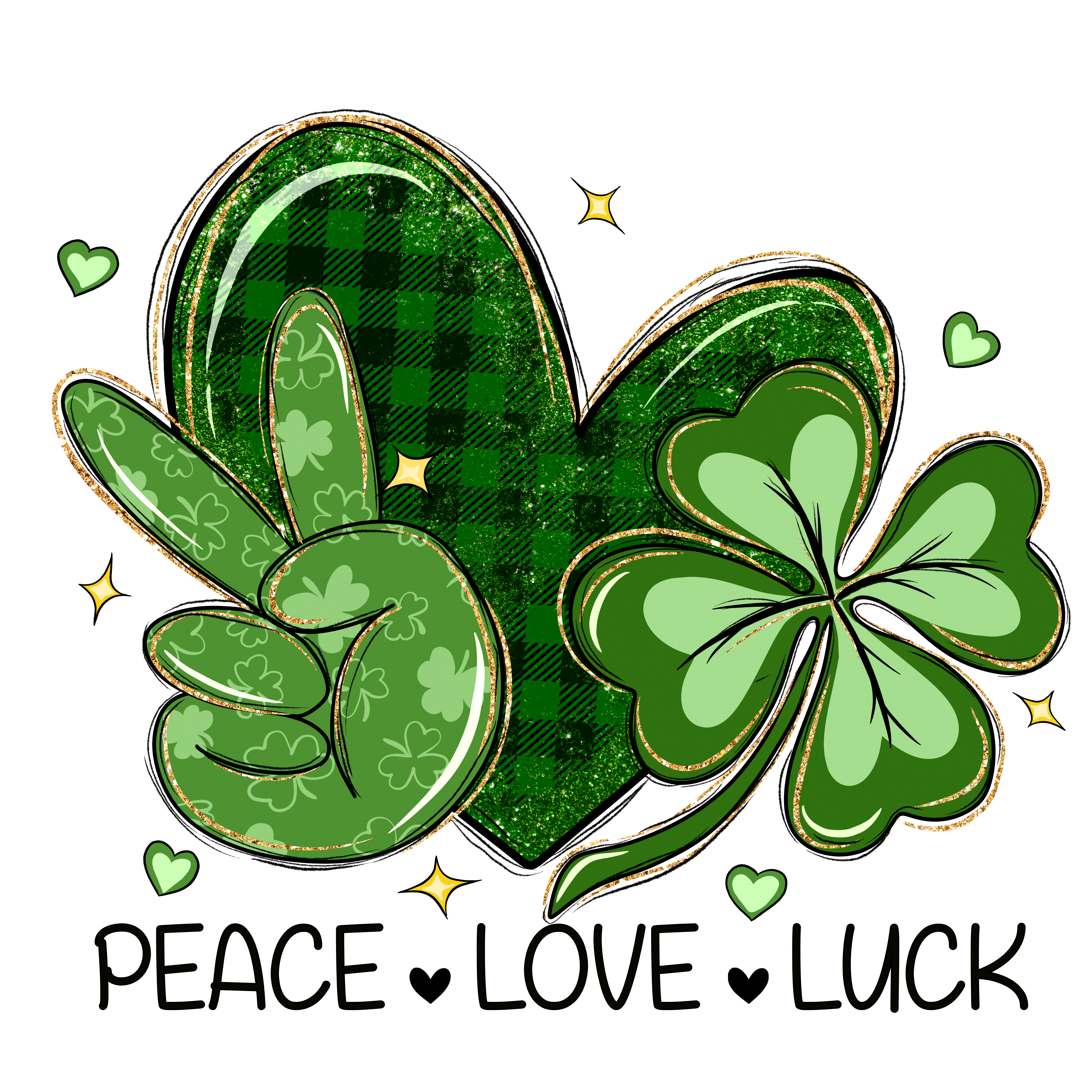 Peace Love Luck Saint Patrick's Day Design | DTF Jersey
