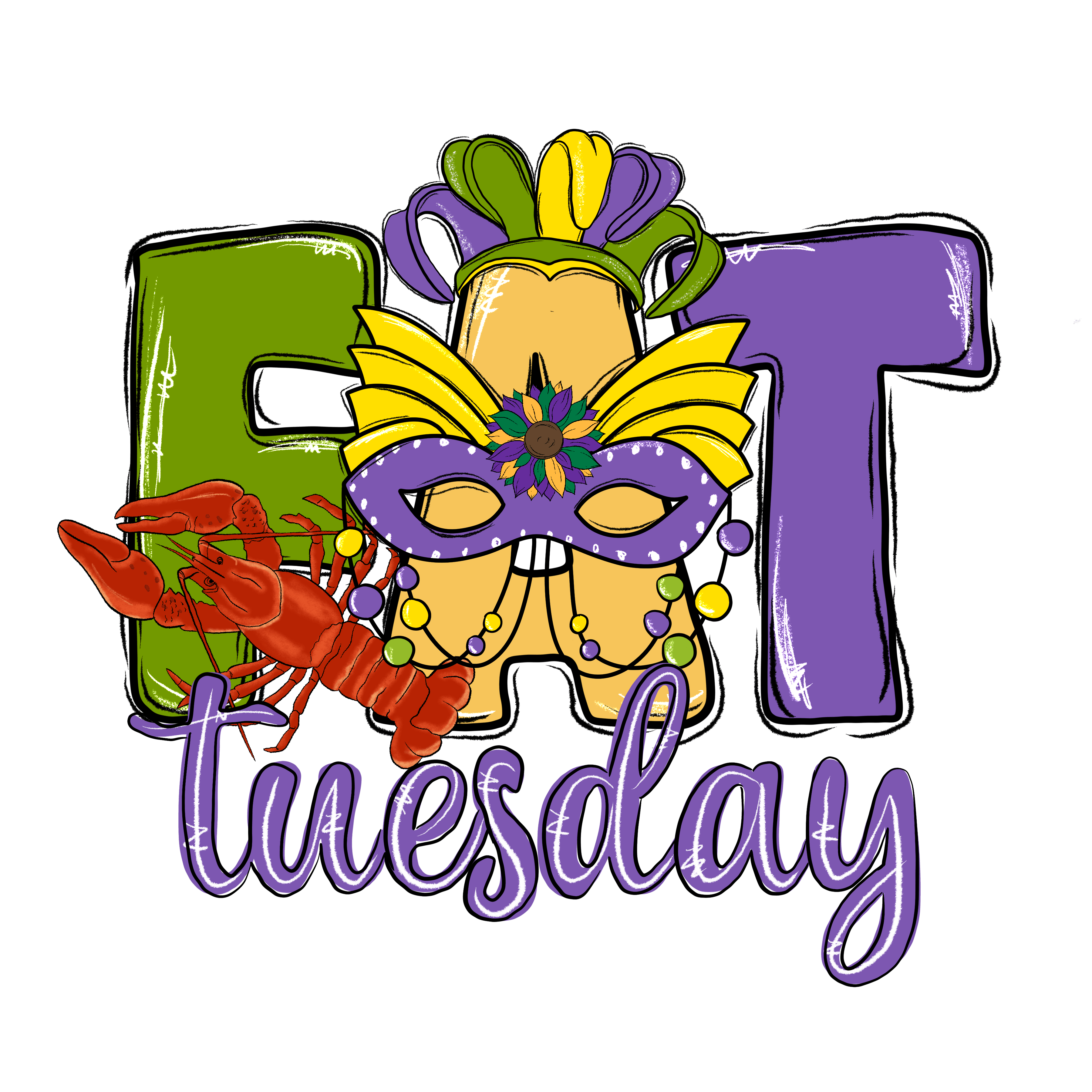 Fat Tuesday - Mardi Gras Carnival Mask Design | DTF Jersey