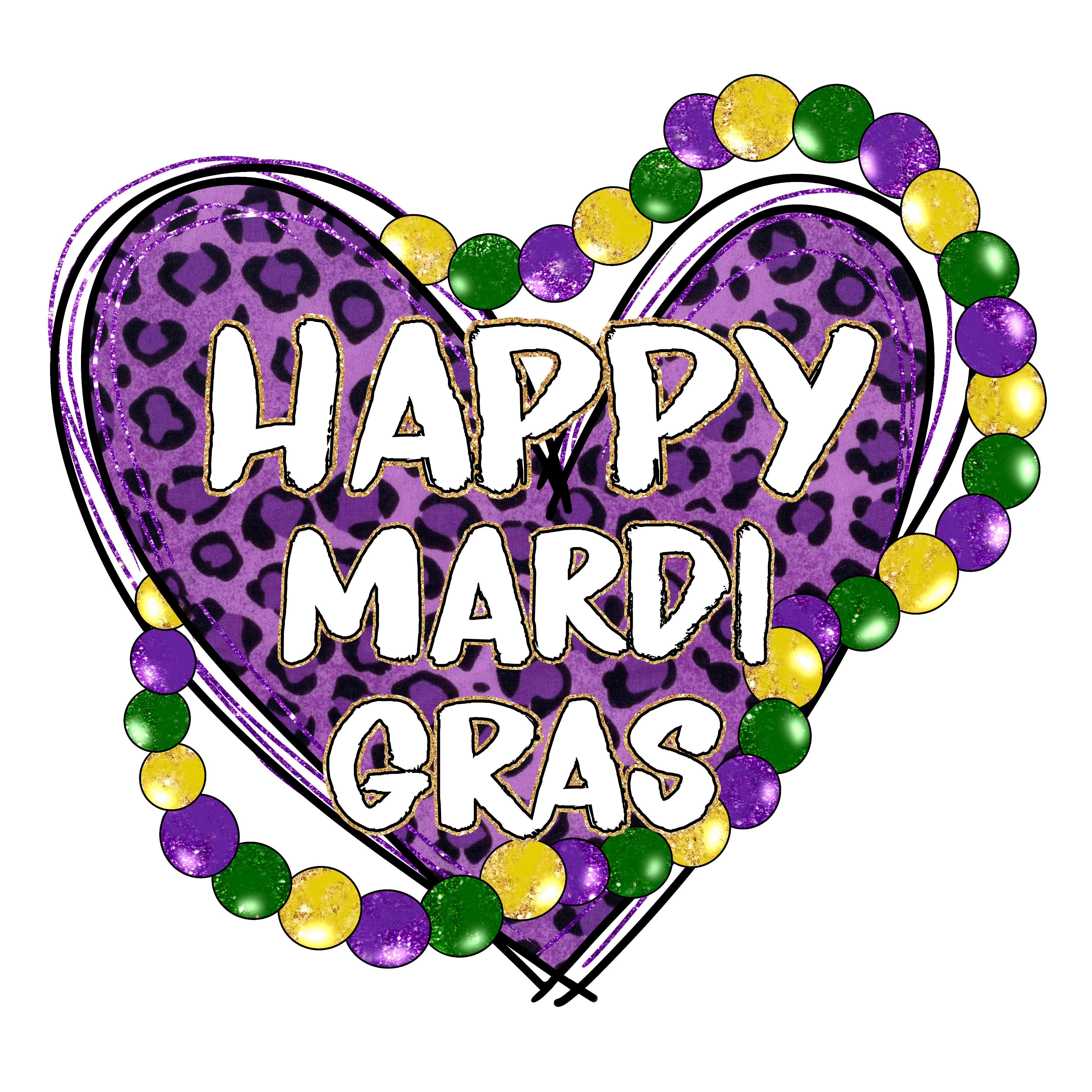 Happy Mardi Gras Design DTF-Ready to Press (V1) | DTF Jersey
