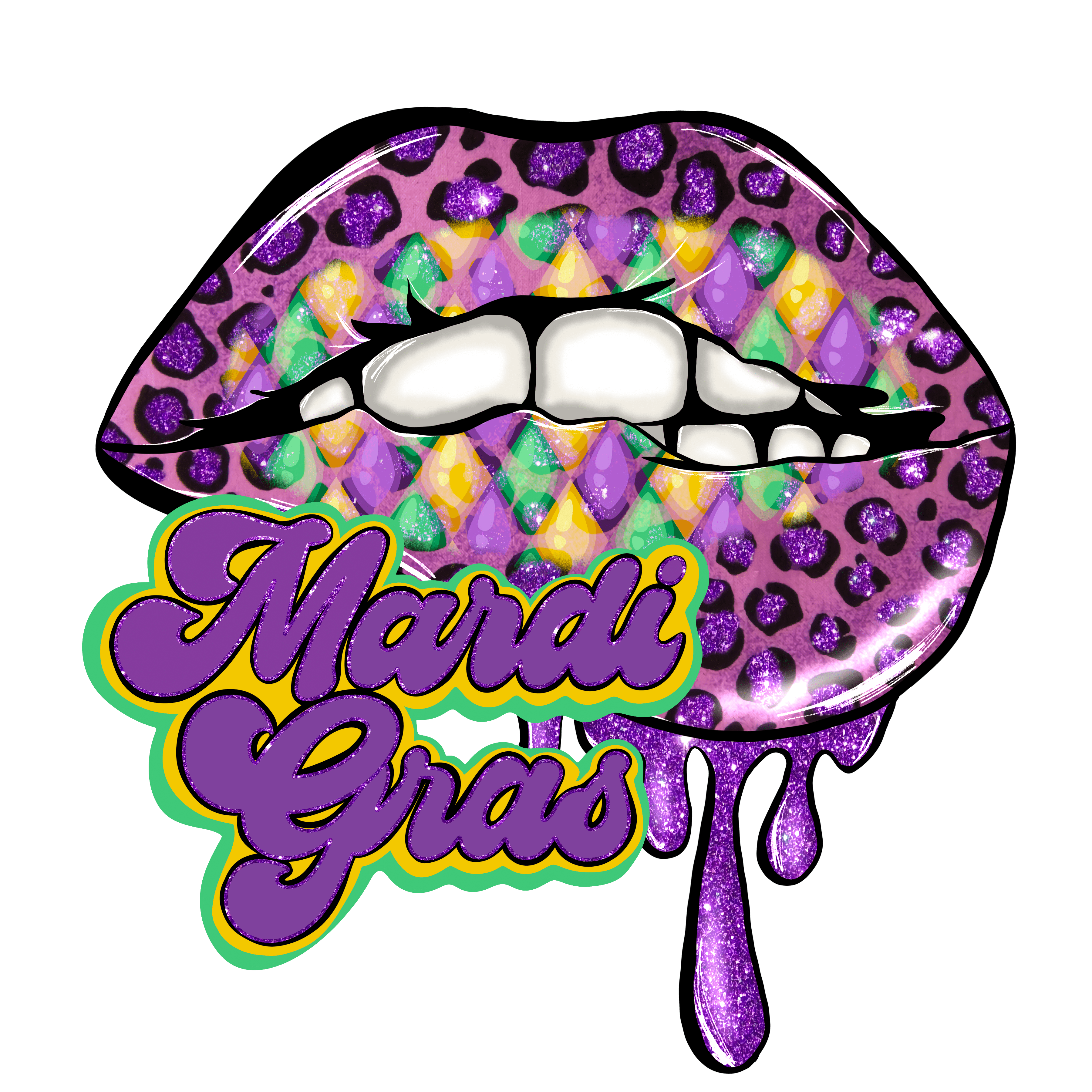 Fat Tuesday Mardi Gras Carnival Lips Design | DTF Jersey