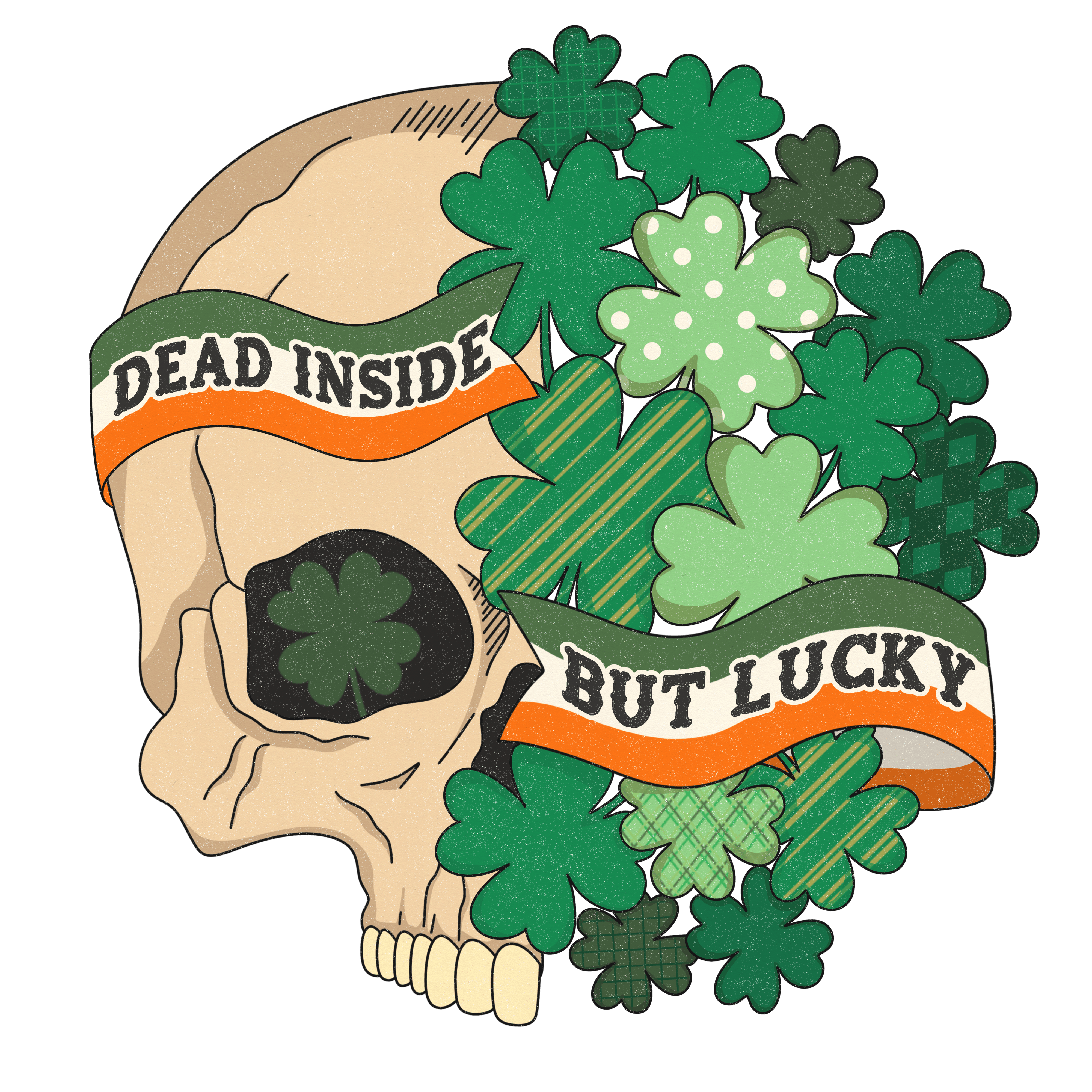 Dead Inside But Lucky Saint Patrick's Design | DTF Jersey