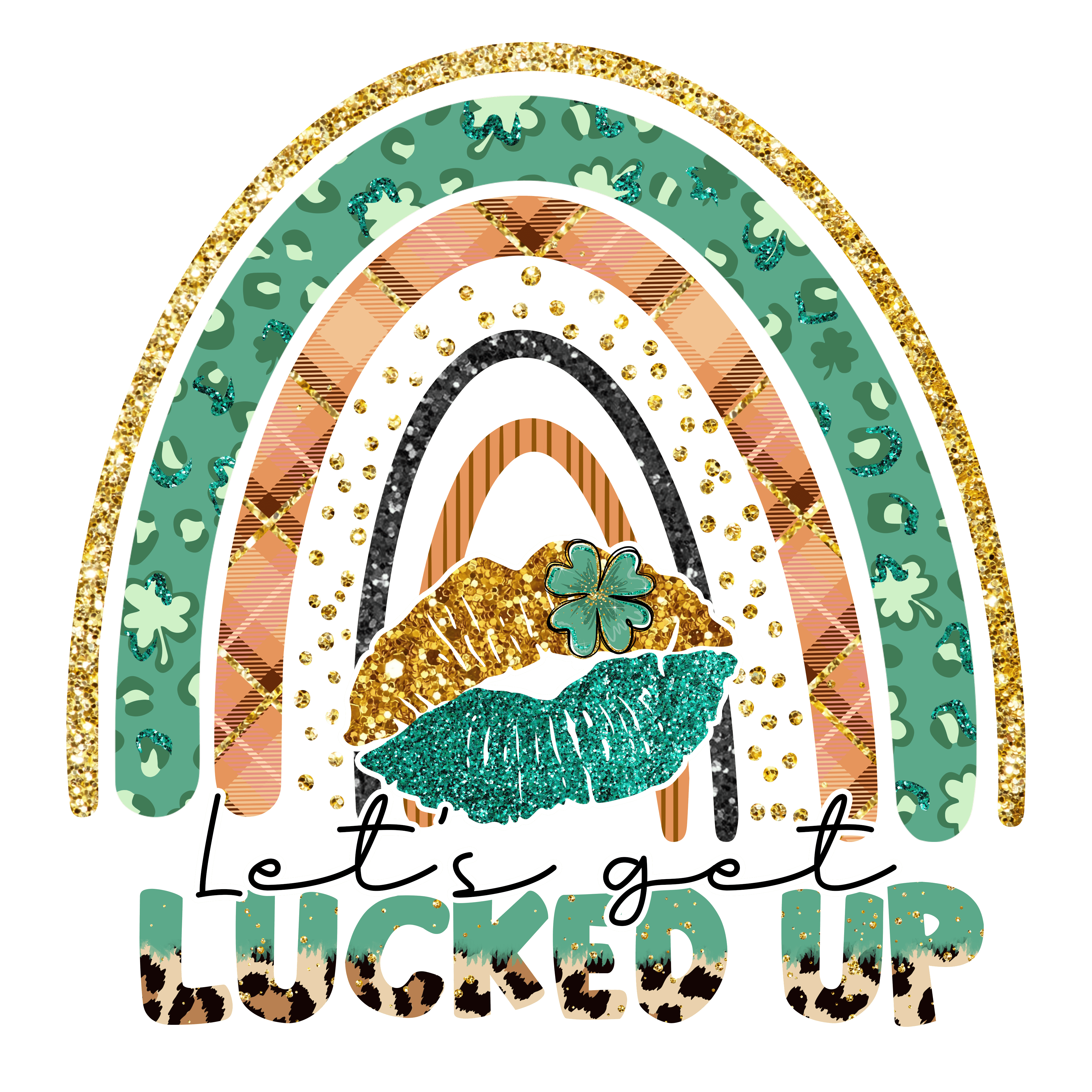 Let's Get Lucked Up Saint Patrick's Rainbow | DTF Jersey