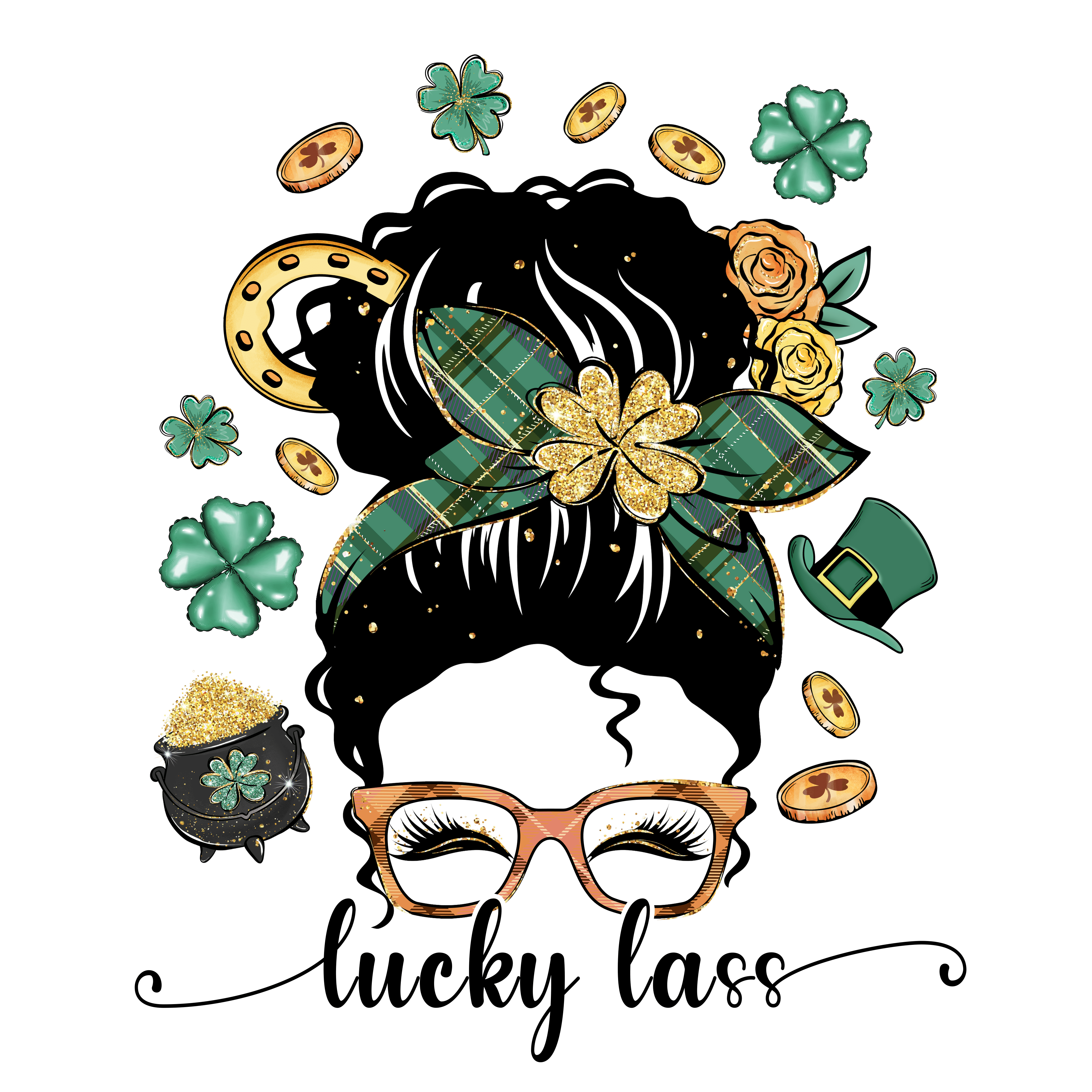Lucky Lass St Patrick's Day Design - DTF Ready To Press