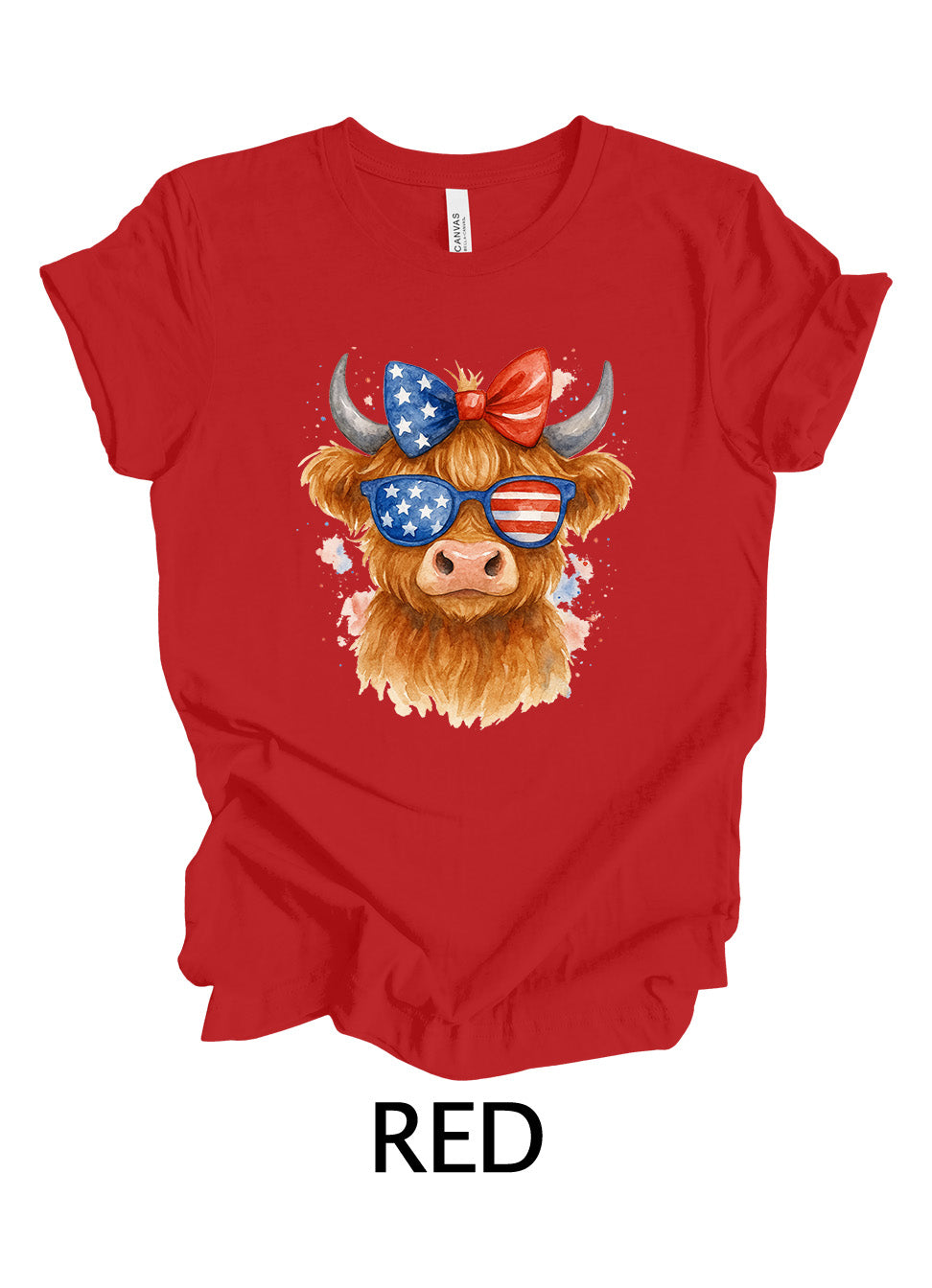 Americana Highland Cow | 4th Of July Ready To Press Designs