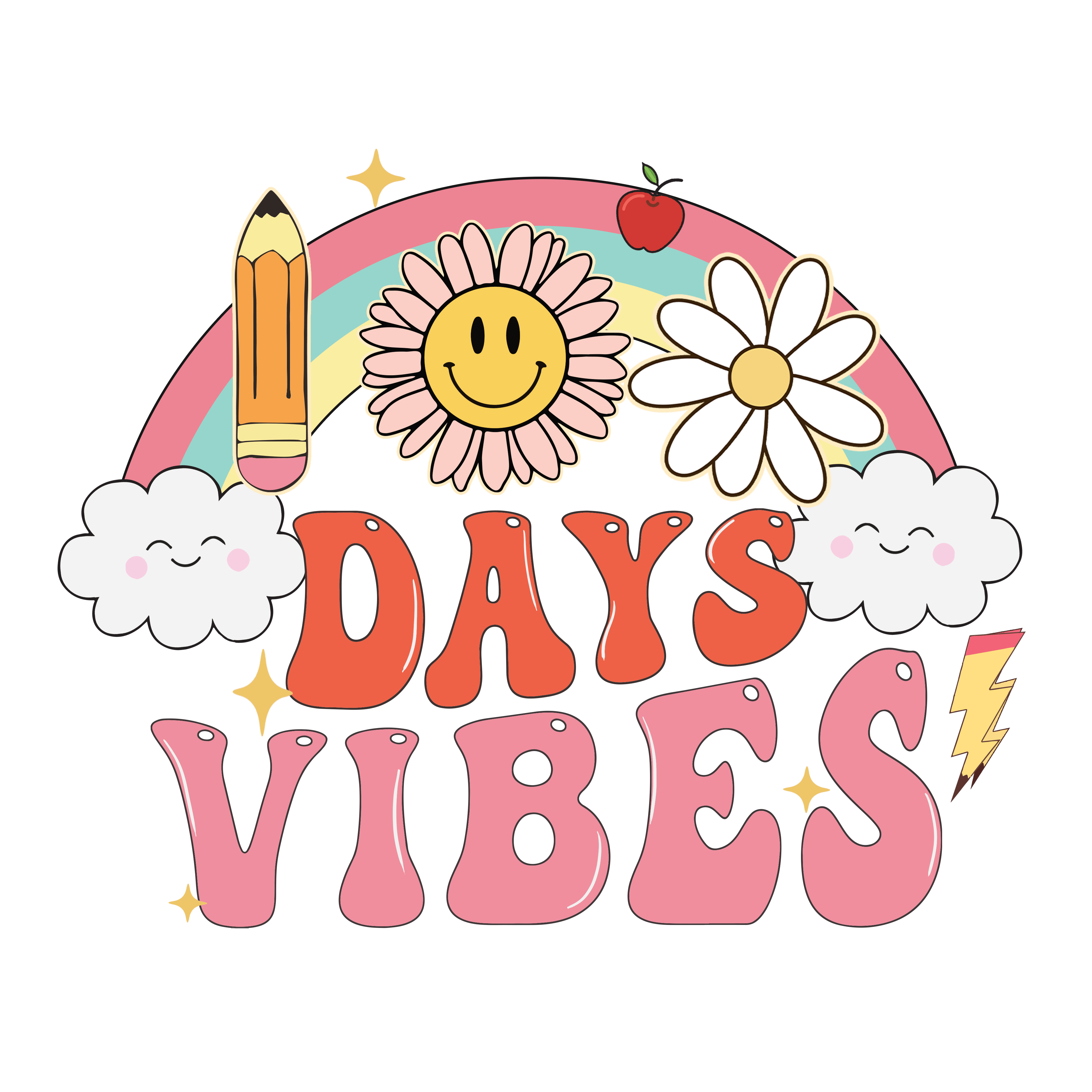 100 Days Vibes | DTF Ready To Press Designs