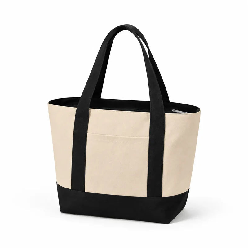Mini Canvas Tote Bag with Zipper - TG237ZIP | Compact Tote for Custom Printing