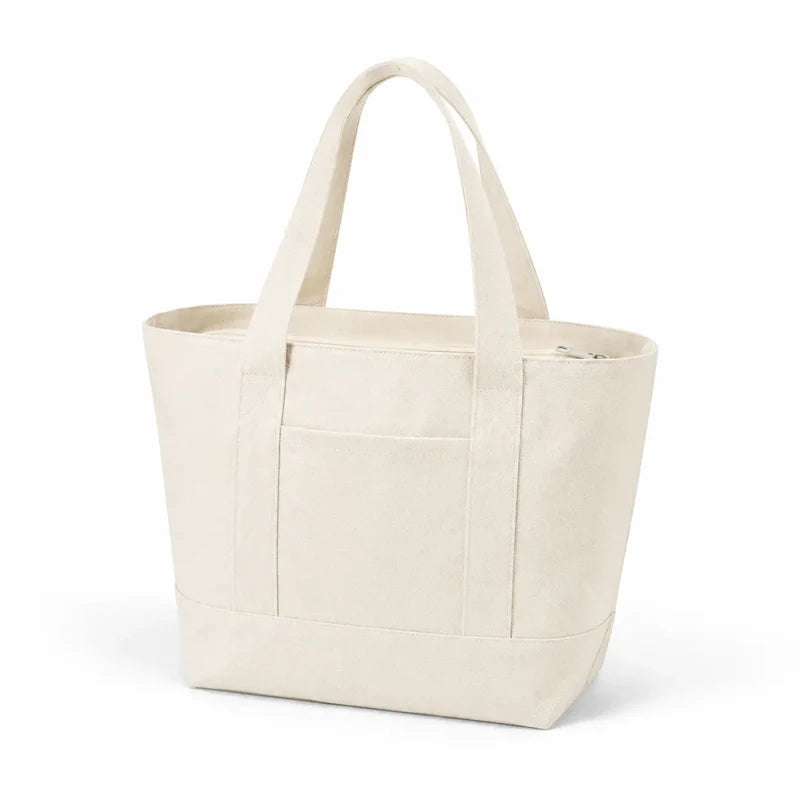 Mini Canvas Tote Bag with Zipper - TG237ZIP | Compact Tote for Custom Printing