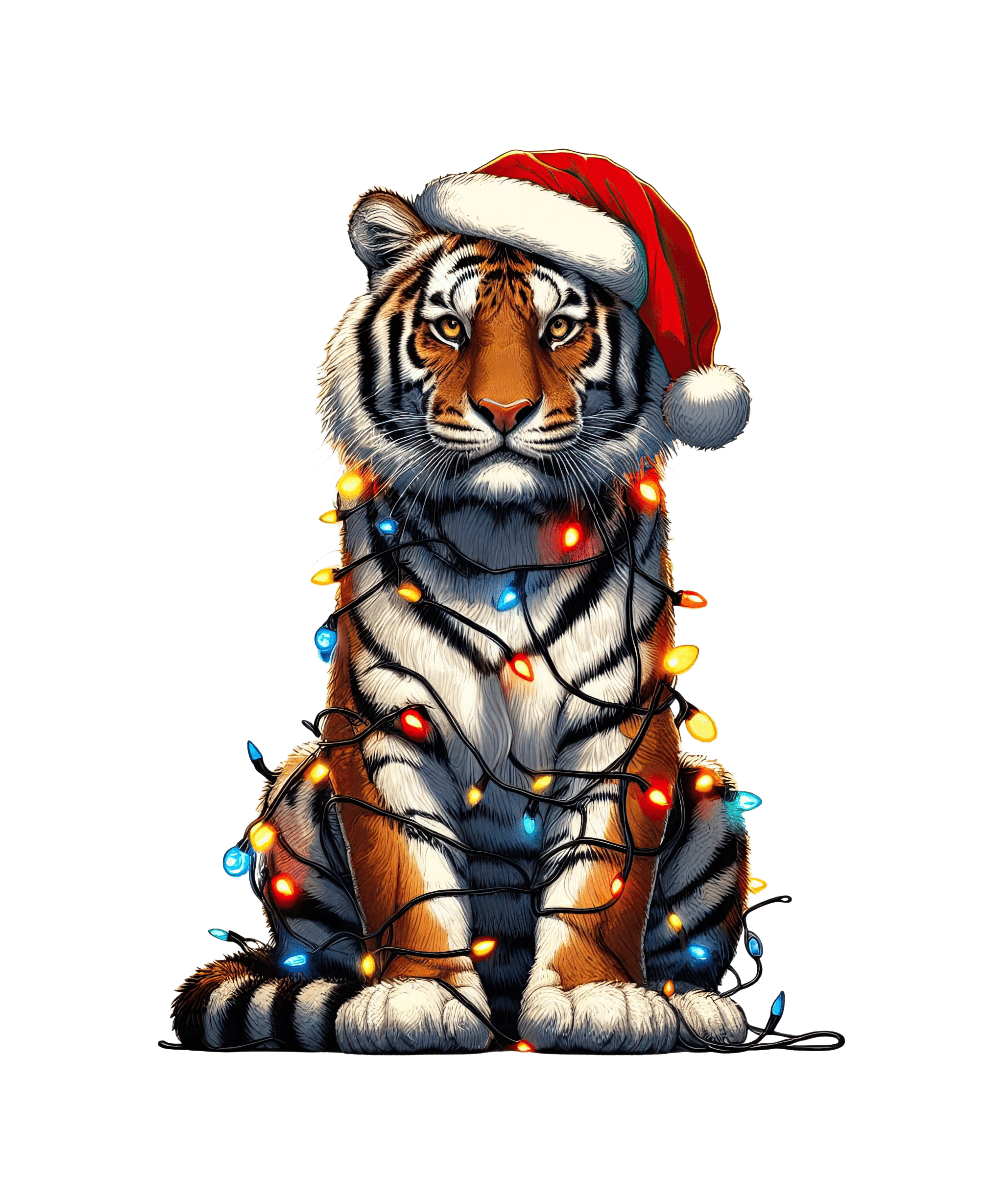 Christmas Tiger Tree Design - DTF Ready To Press