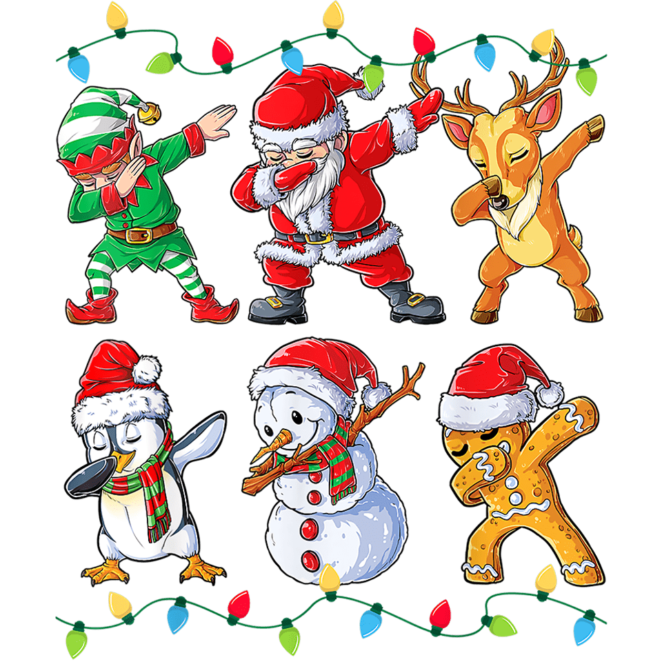 Dabbing Christmas Design - DTF Ready To Press