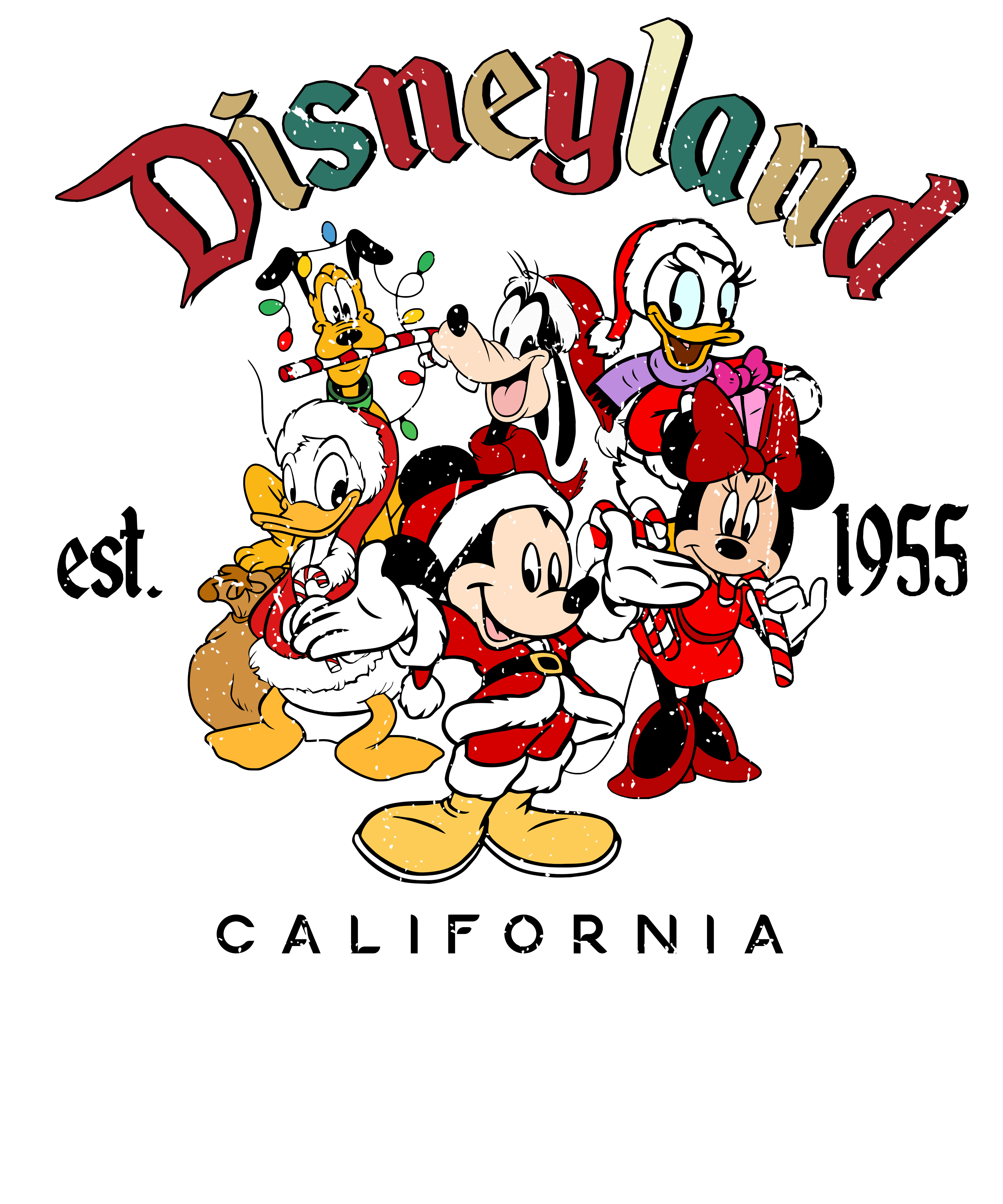 Disneyland California Christmas Design | DTF Jersey