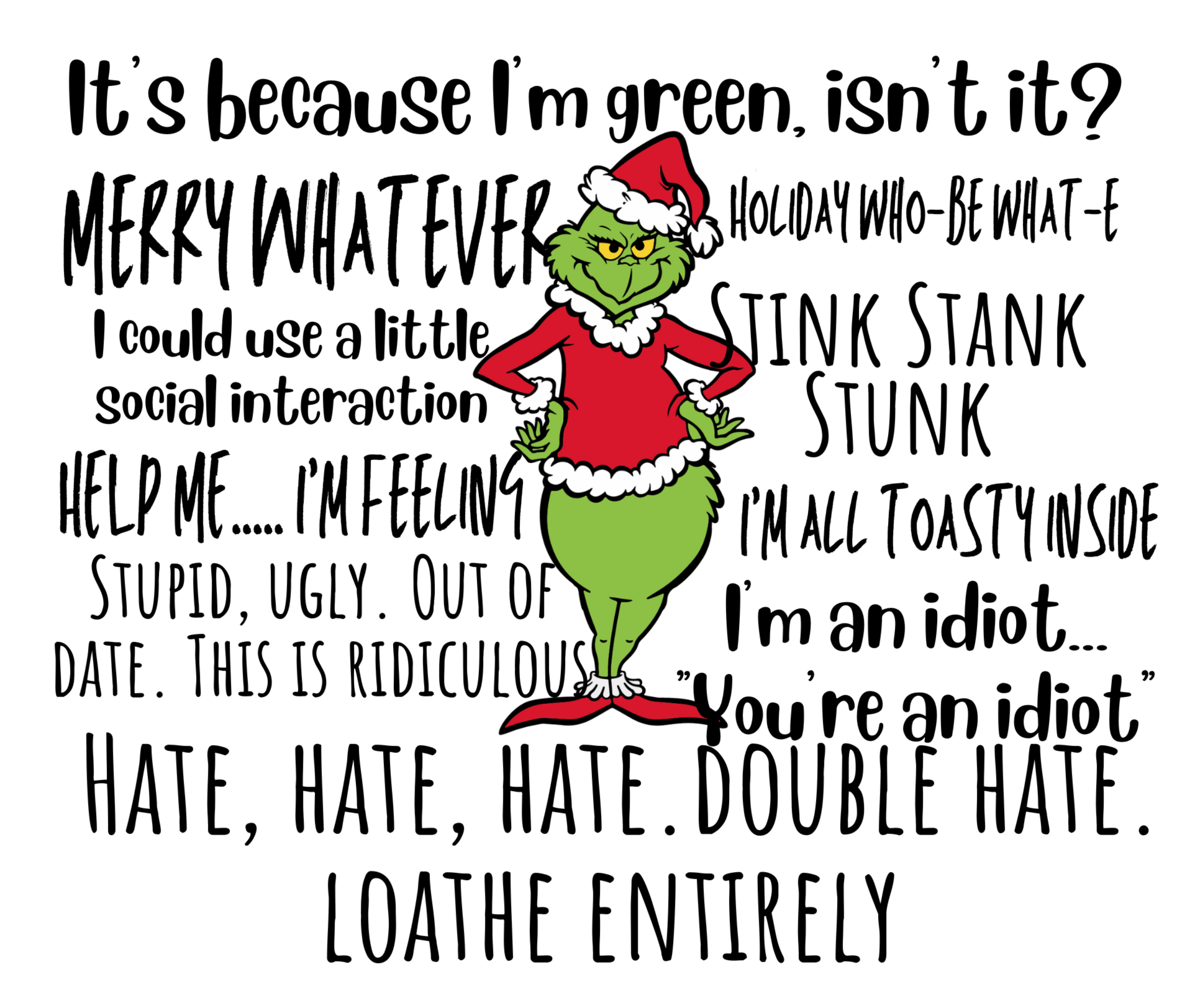Merry Christmas Grinch Design - DTF Ready To Press