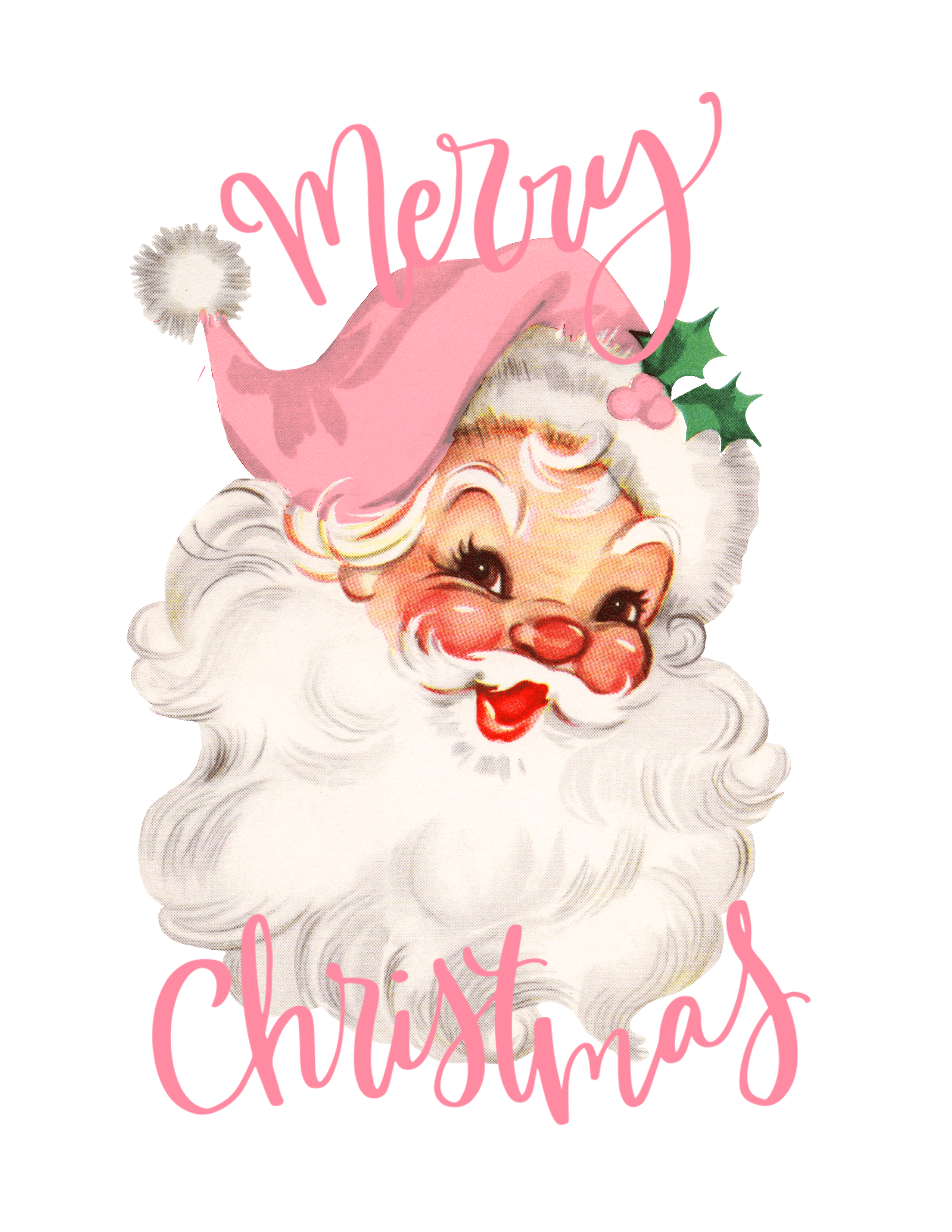 Merry Christmas Pink Santa Design | DTF Jersey