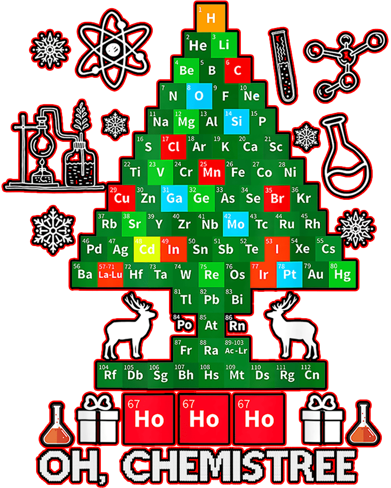 Chemistree Christmas Design - DTF Ready To Press