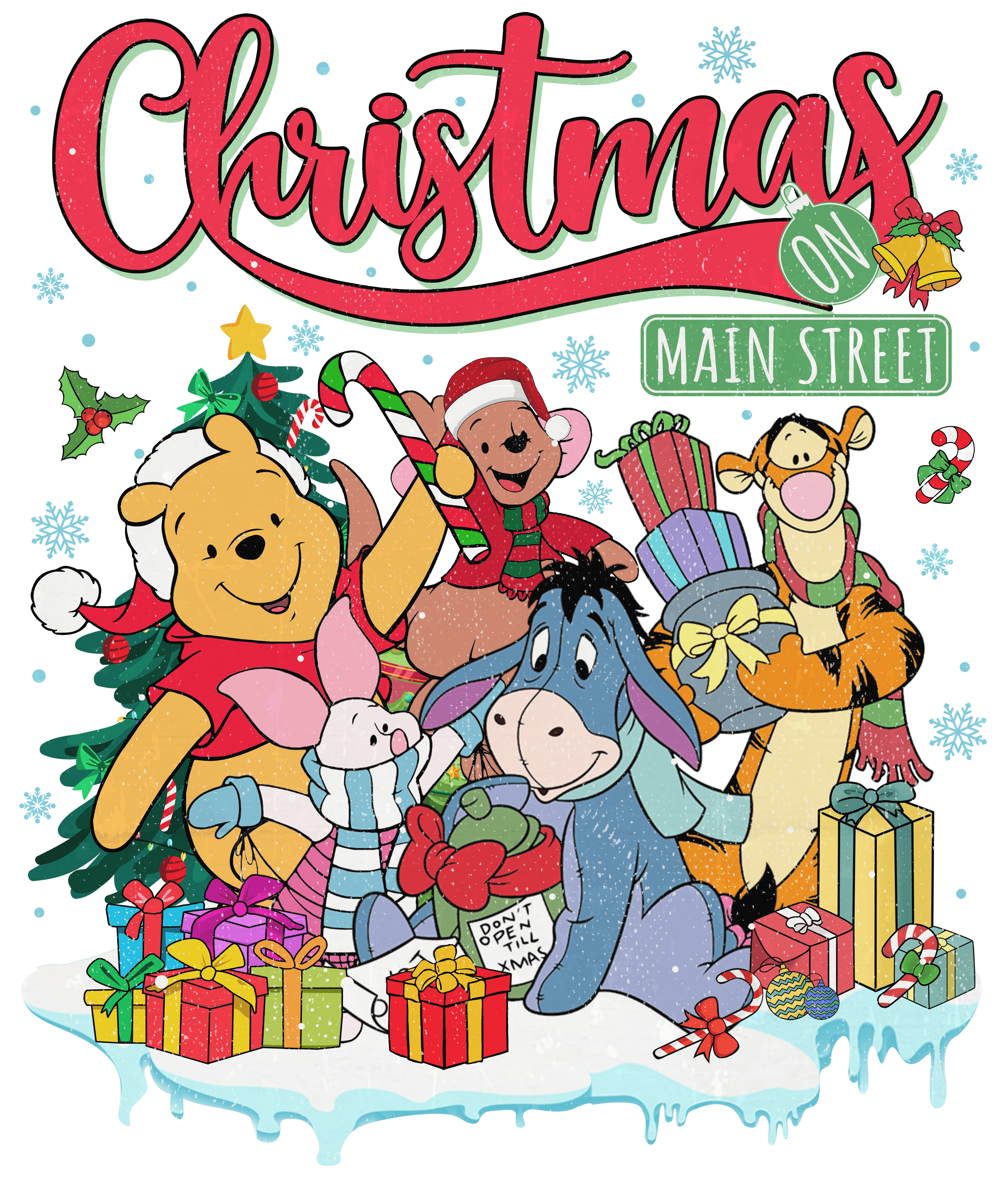 Winnie the Pooh Christmas DTF Ready to Press V1 | DTF Jersey