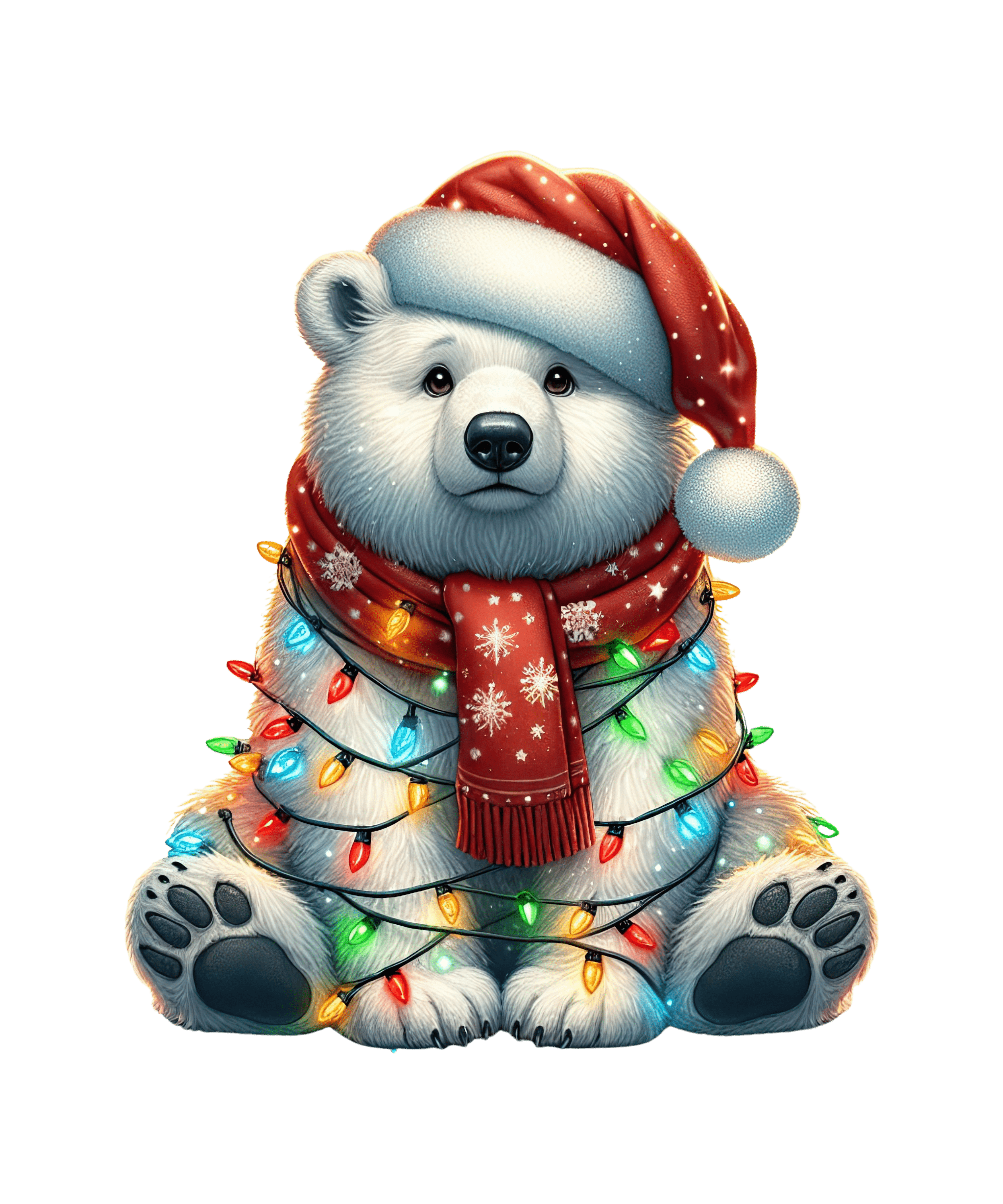 Christmas Polar Bear Tree Design - DTF Ready To Press