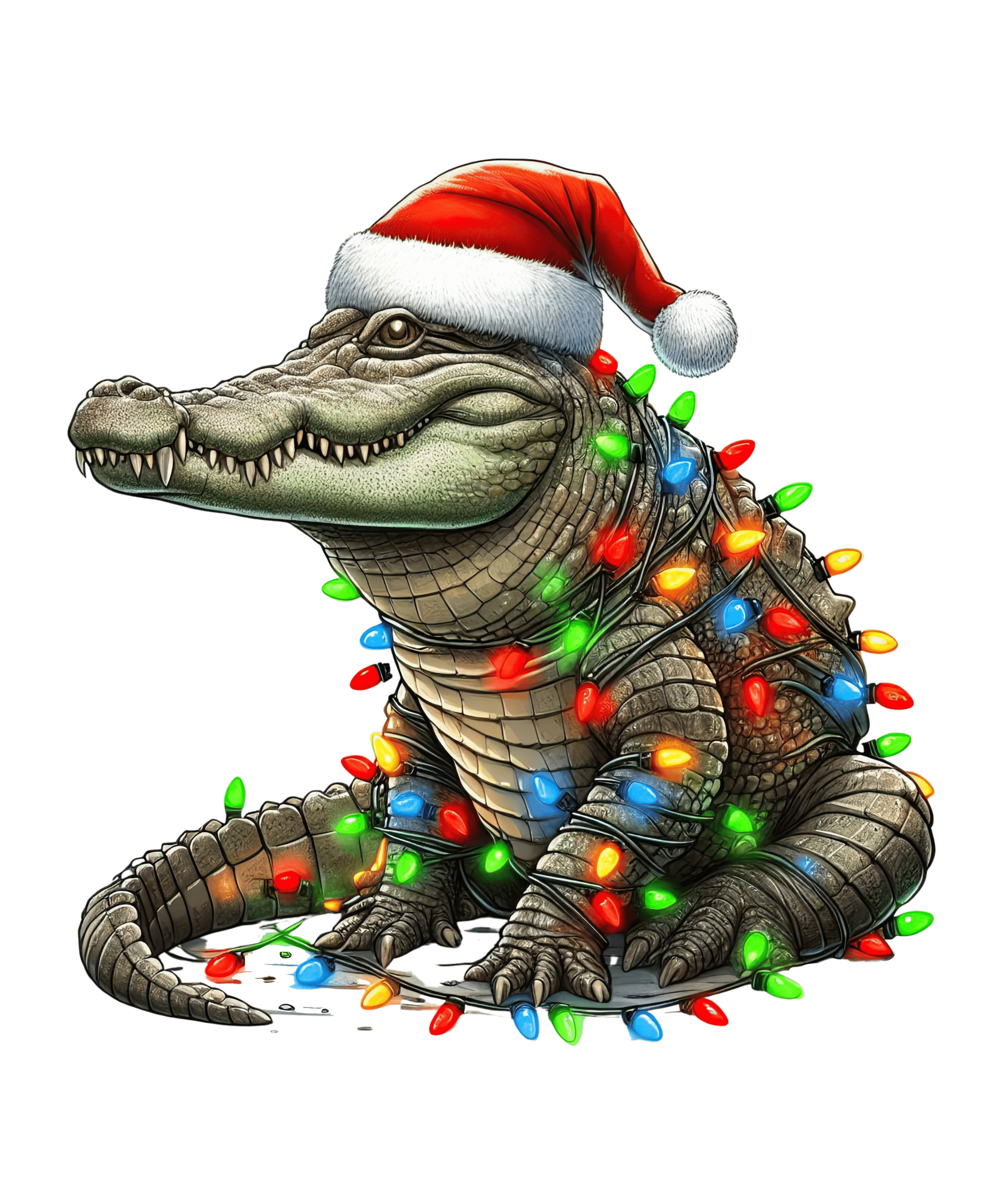 Christmas Crocodile Tree Design - DTF Ready To Press