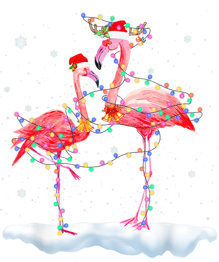 Christmas Flamingo Design DTF-Ready to Press | DTF Jersey